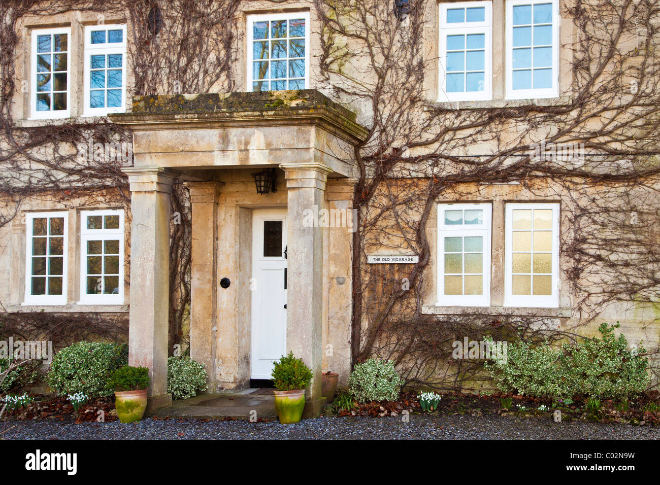 The Old Vicarage, a fine Georgian house, in the village of Holt, Wiltshire, England, UK Stock Photo