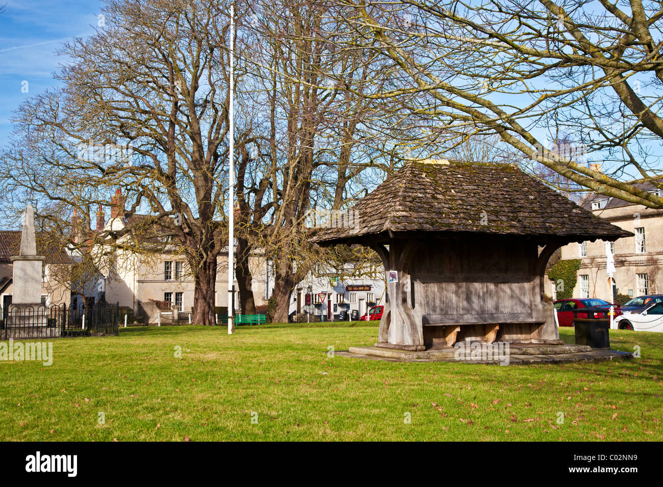 Ham Green, a typical English village green in Holt, Wiltshire, England, UK Stock Photo