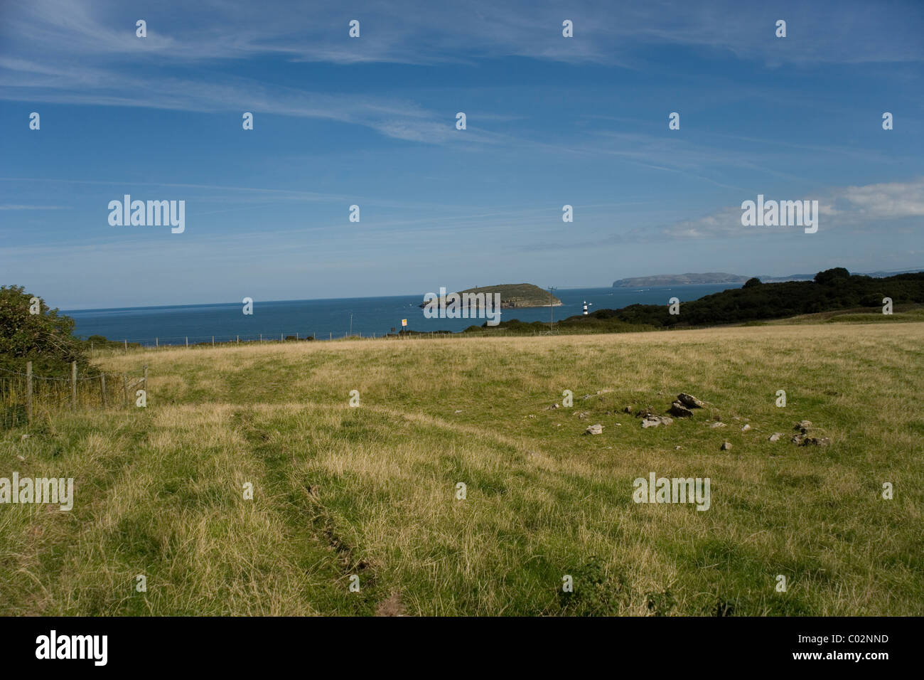 Puffin Island and Penmon Lighthouse from the Anglesey Coastal Path ...