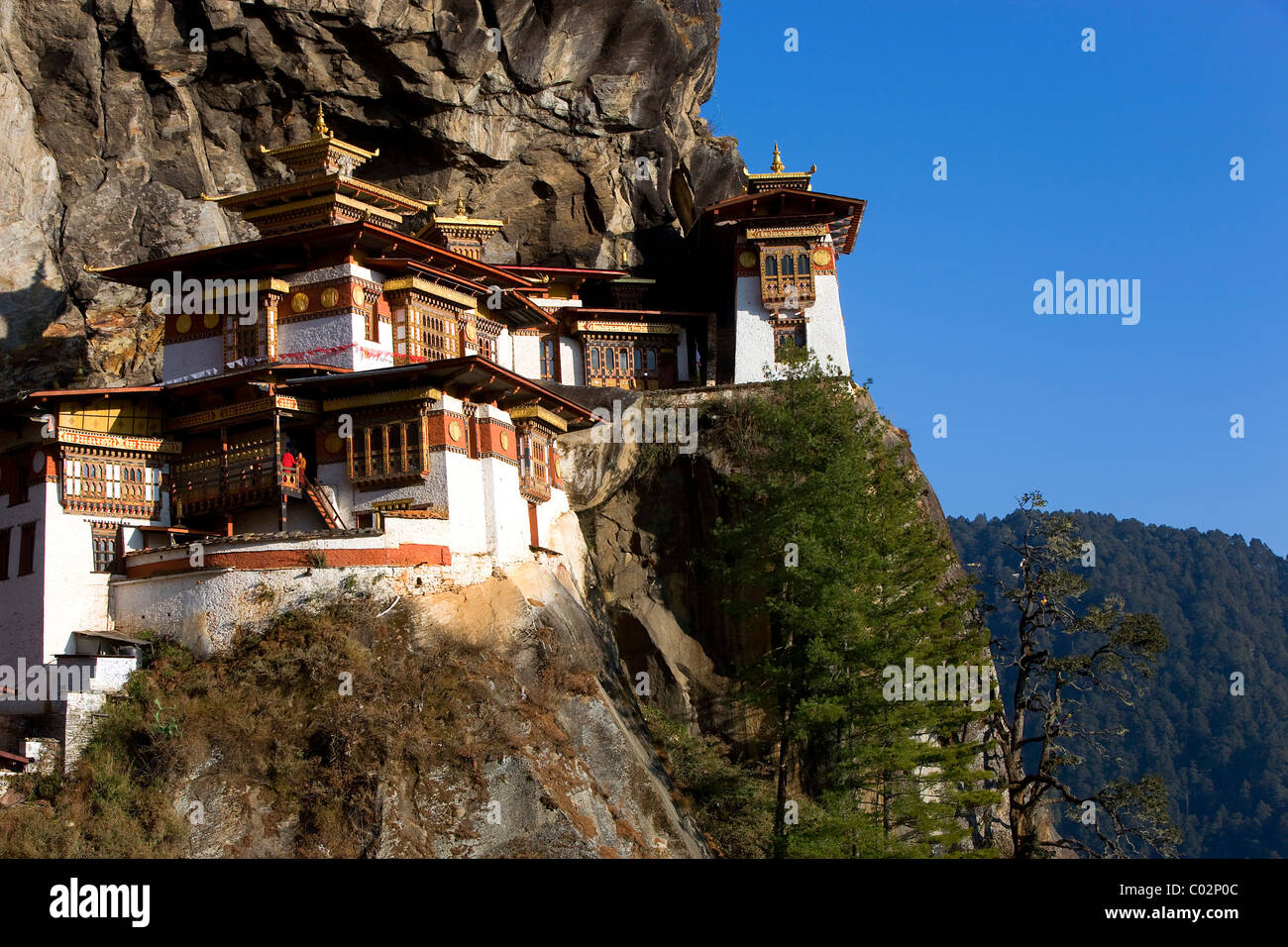 Taktsang Monastery, 3120m, also known as Tiger's Nest, Paro, Bhutan, Kingdom of Bhutan, South Asia Stock Photo