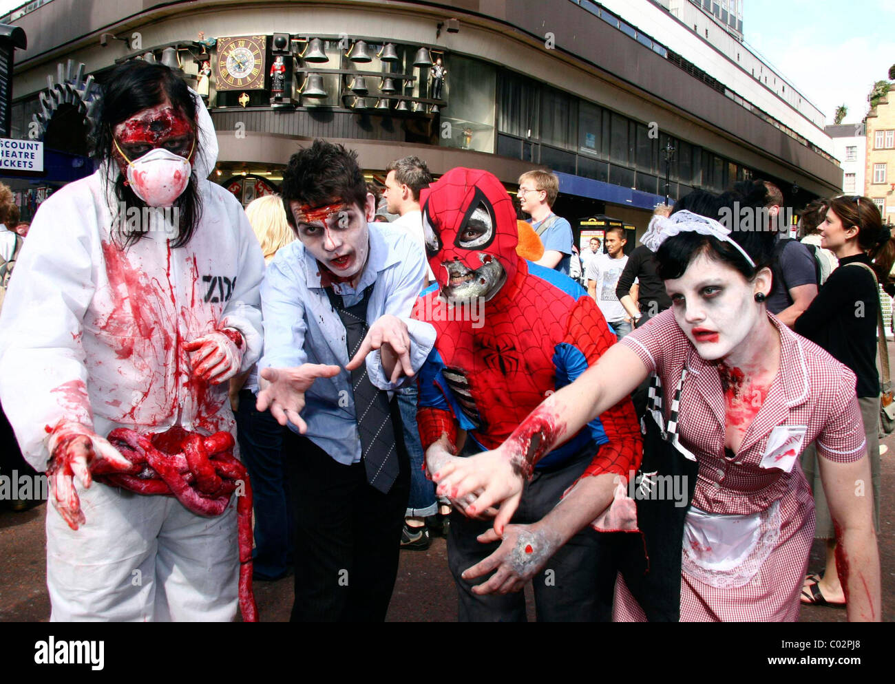Atmosphere Fright Fest 2007, Zombie gathering Leicester Square London, England - 27.08.07 Stock Photo