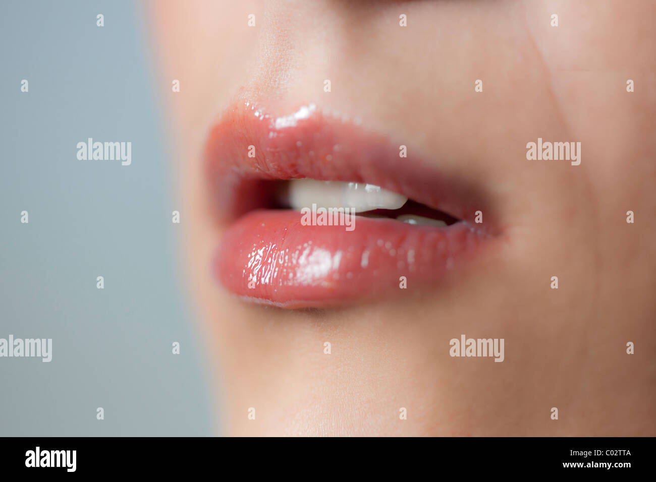 Woman mouth lips horizontal hi-res stock photography and images - Alamy