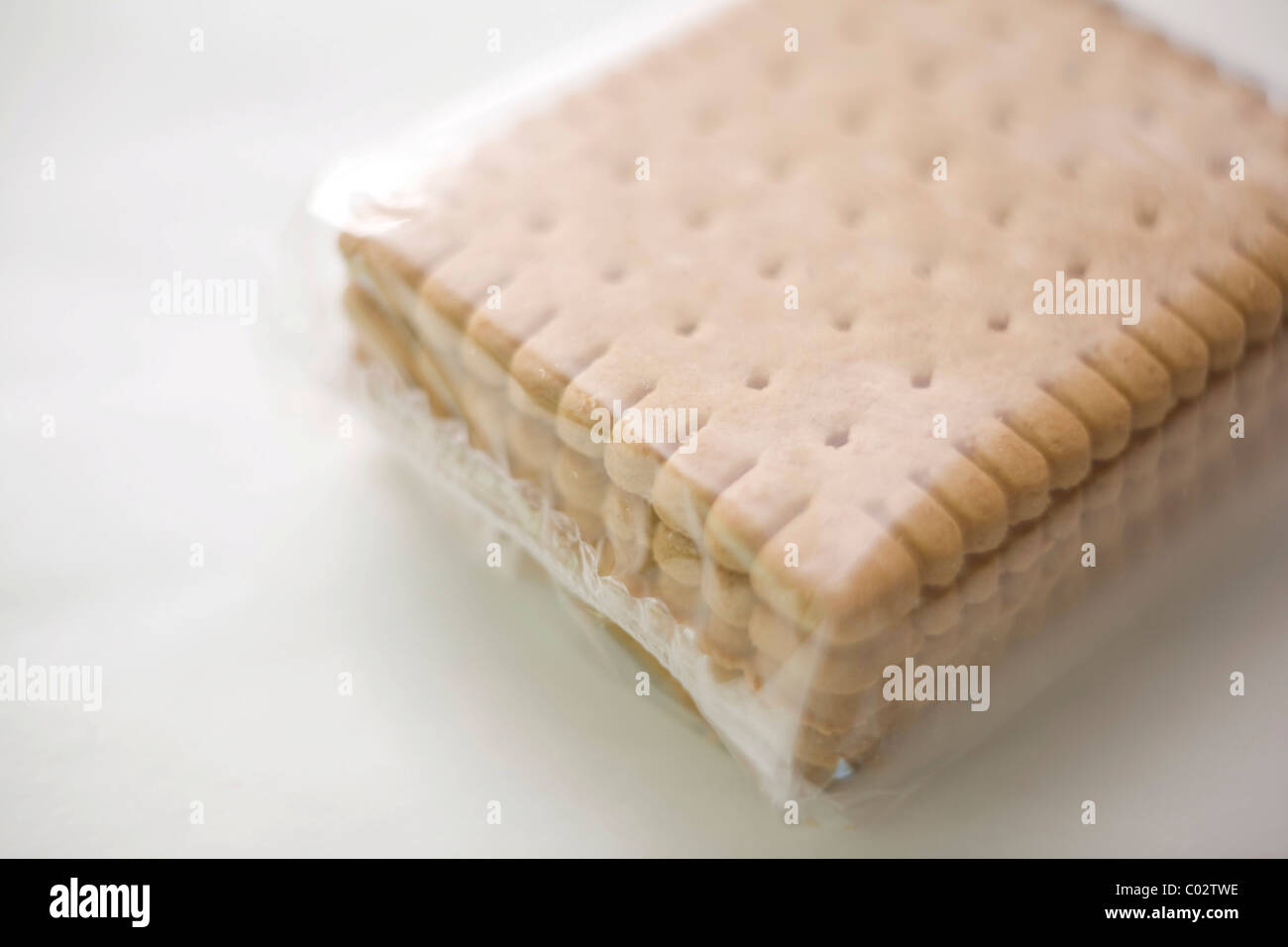 Butter cookies in plastic wrap Stock Photo Alamy