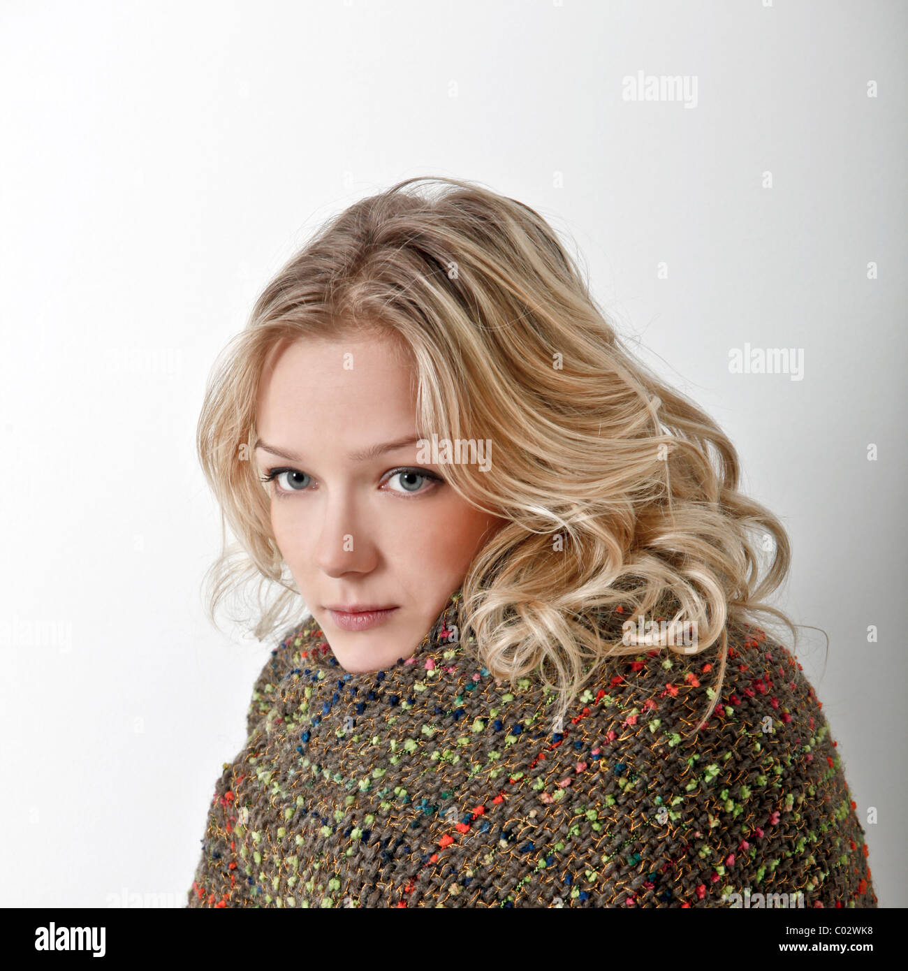 girl with blanket Stock Photo Alamy