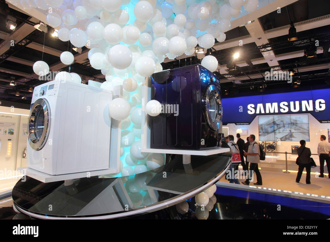 Washing machines at the Samsung booth, IFA Berlin 2010, Berlin, Germany, Europe Stock Photo