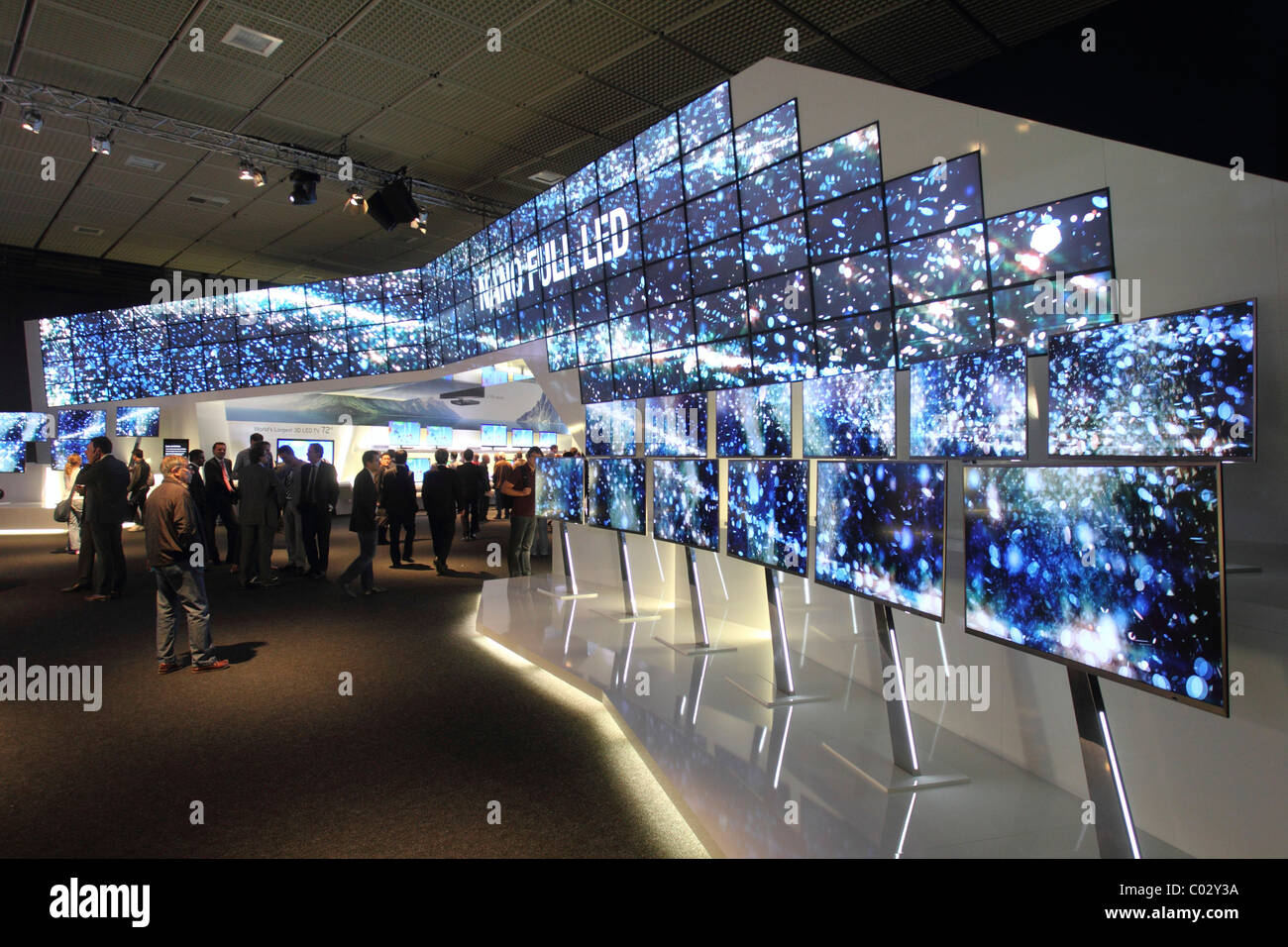 Booth of the company LG, IFA Berlin 2010, Berlin, Germany, Europe Stock Photo