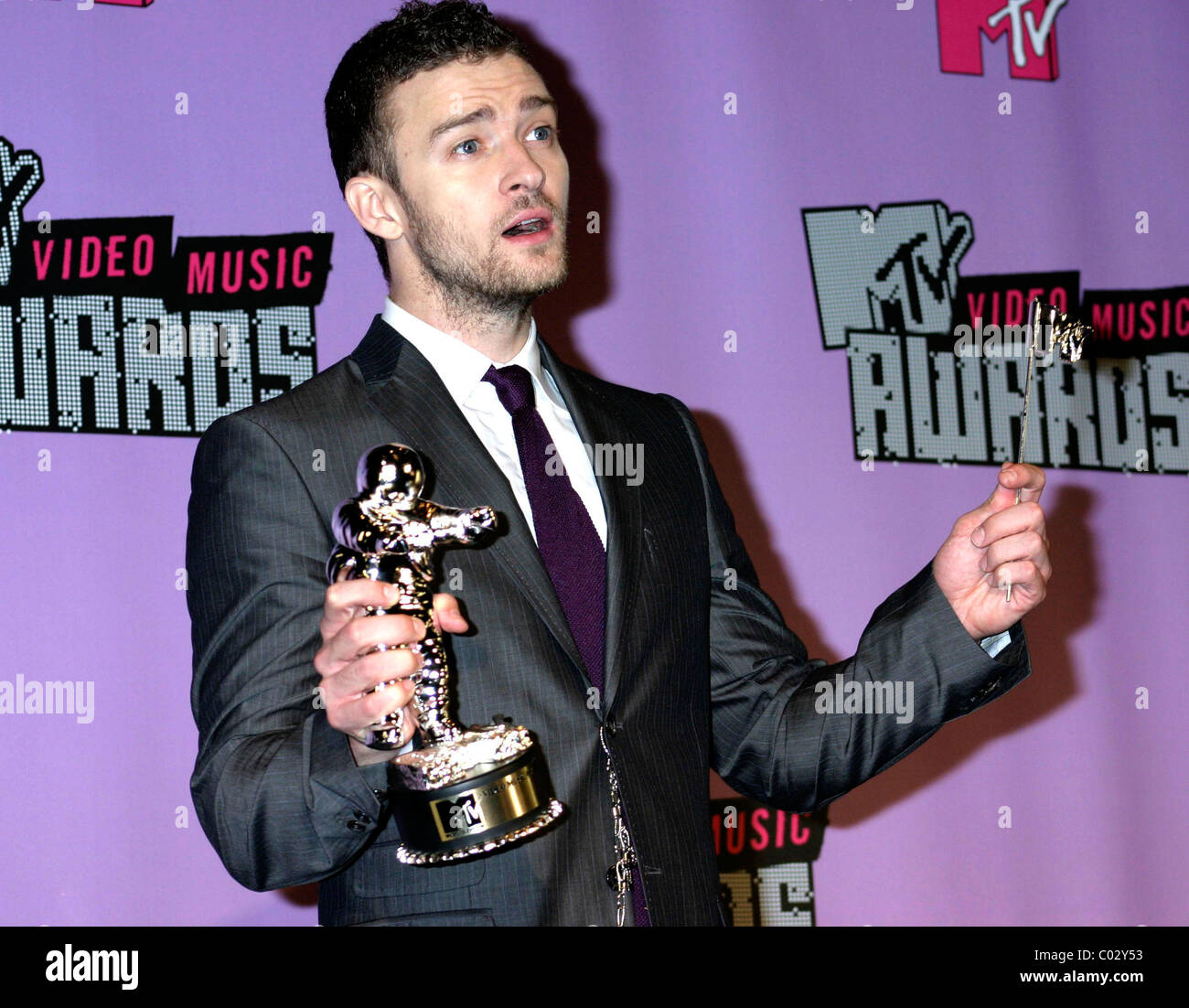 Justin Timberlake winner of four MTV VMA trophies including Male Artist