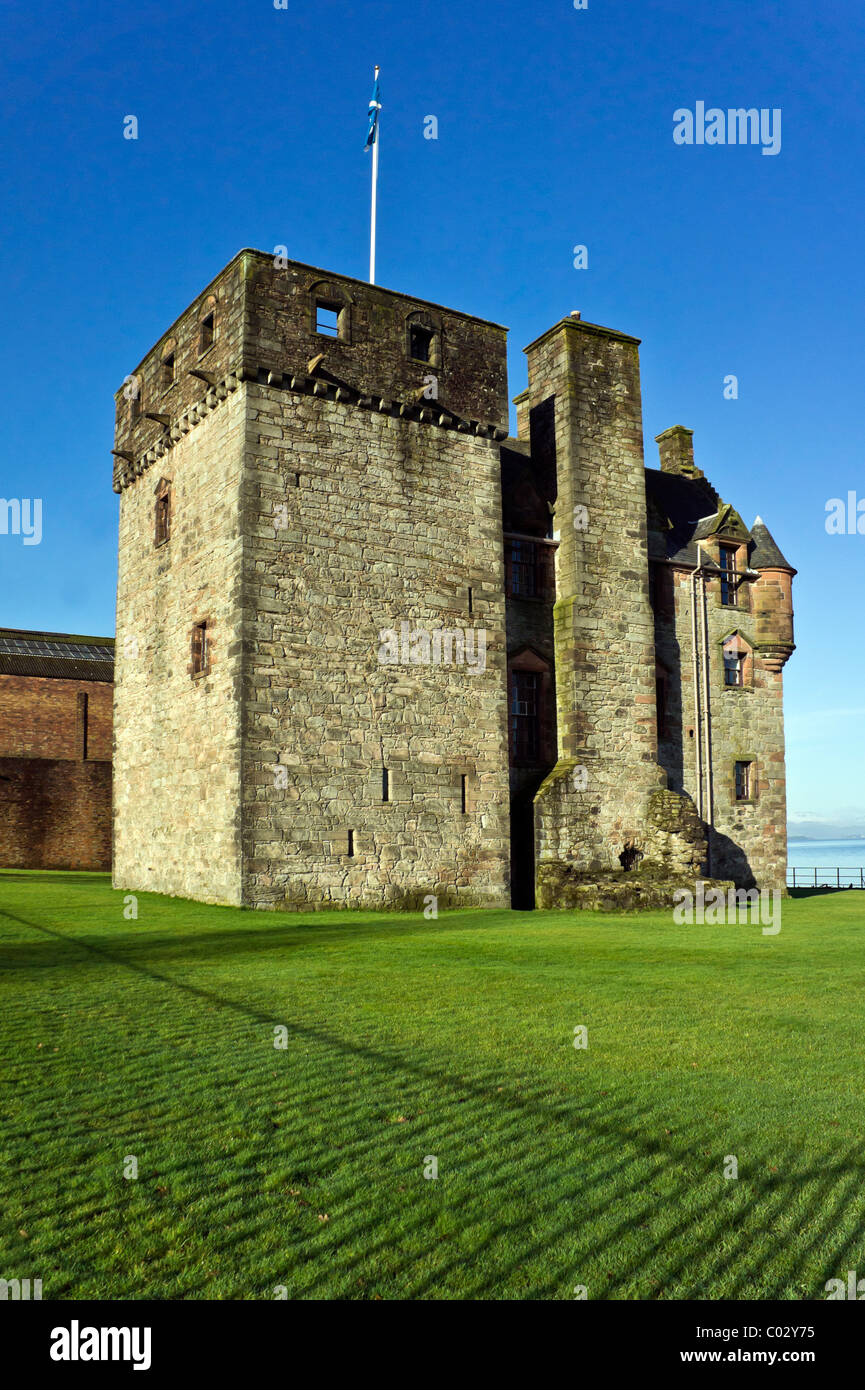 Newark Castle by the River Clyde in Port Glasgow Inverclyde Scotland Stock Photo