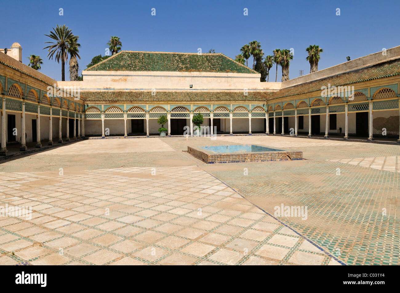 Courtyard in the El Bahia Palace, Marrakesh Medina, Unesco World Heritage Site, Morocco, North Africa Stock Photo