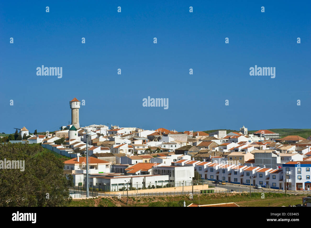 Townscape, Vila do Bispo, Costa Vicentina coast, Algarve region, Portugal, Europe Stock Photo