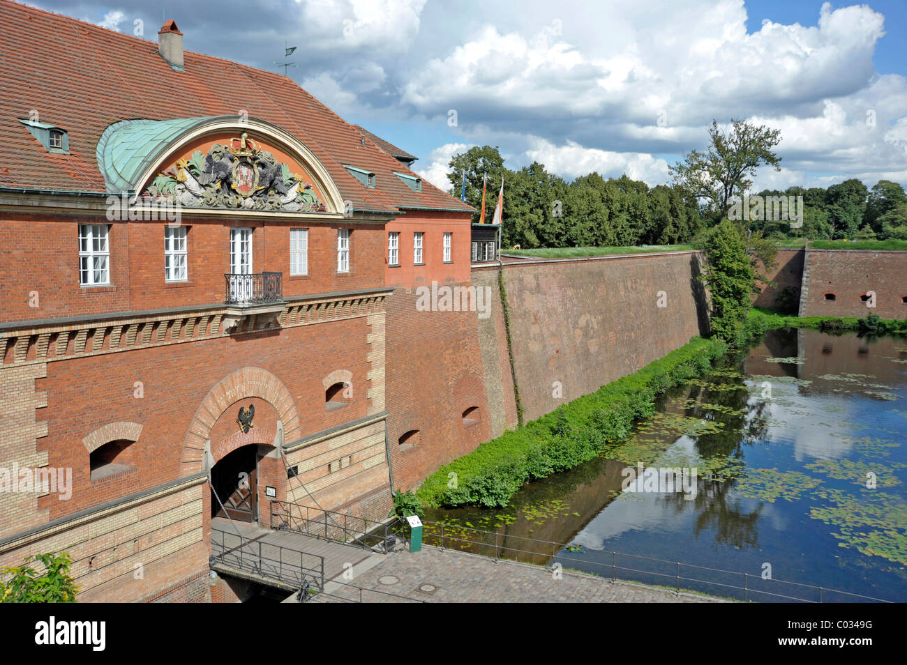 Commandant's House, Queen's Bastion, with moats, Spandau Citadel fortress, Berlin, Germany, Europe Stock Photo