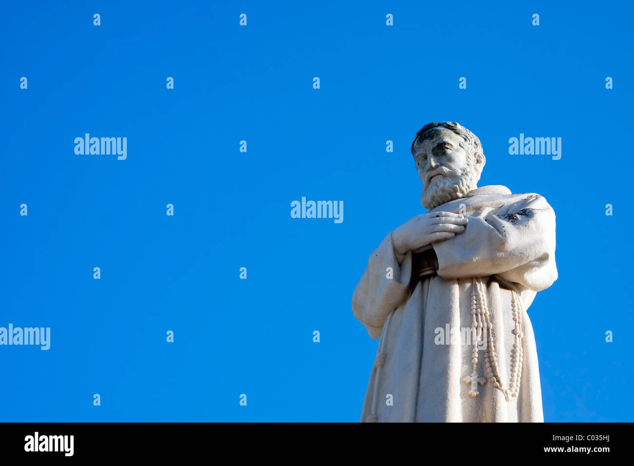 Statue of a priest, Chipiona, Andalucia, Spain, Europe Stock Photo