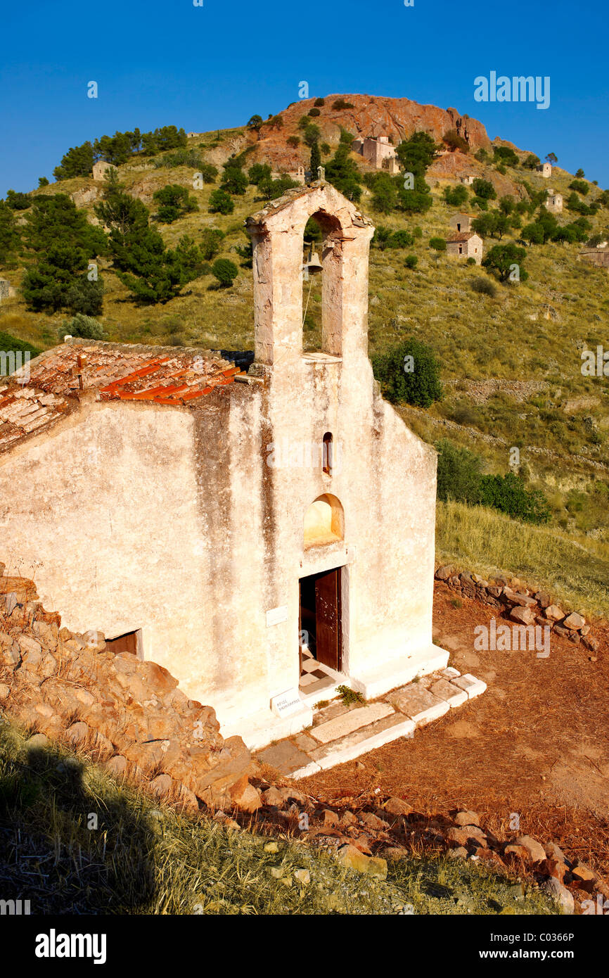 The Greek Orthodox church of Saint Charapampos, Paliachora, Aegina, Greek Saronic Islands Stock Photo