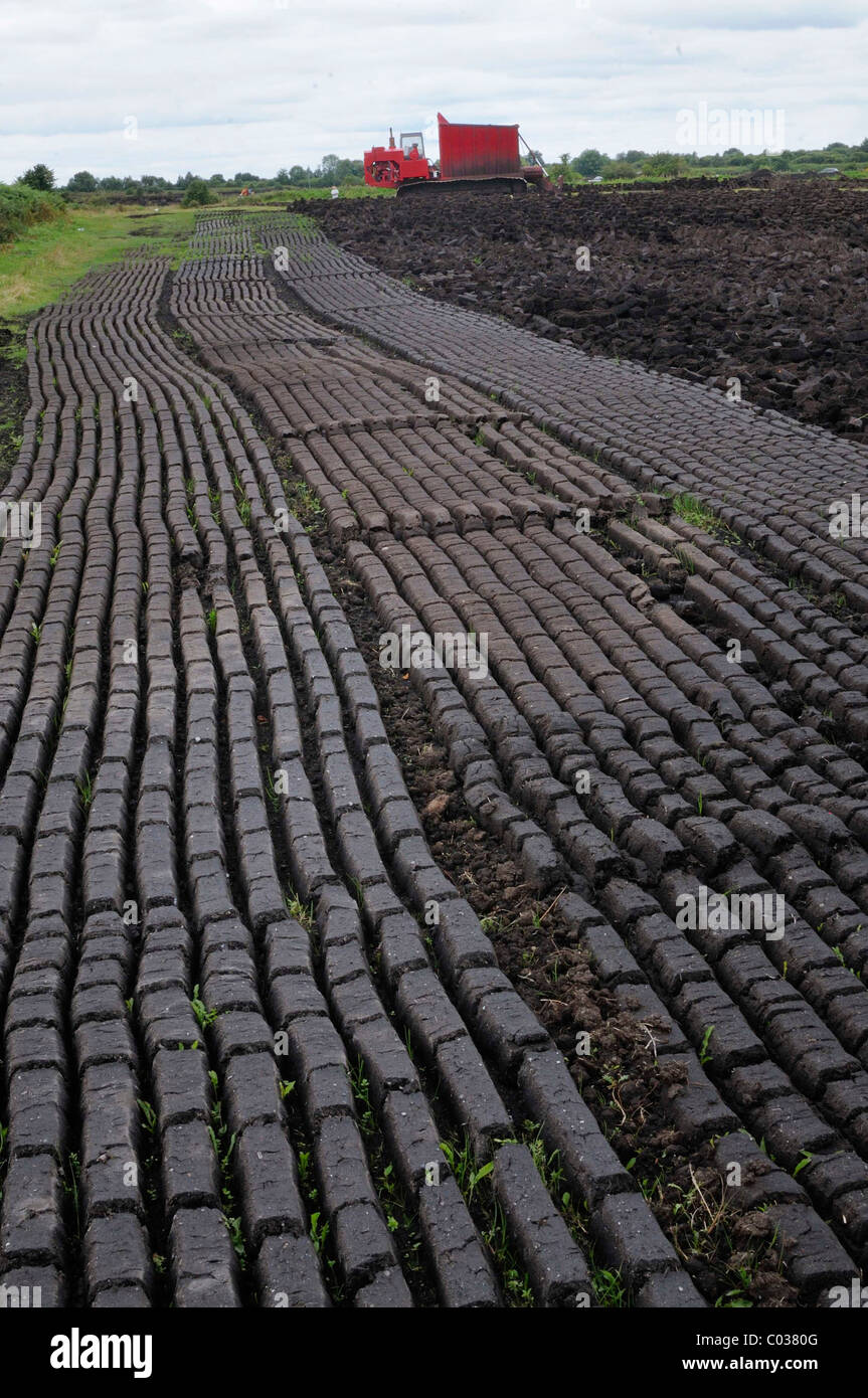 Machine for the pressing of black peat and rows of peat used for fuel in private homes, Birr