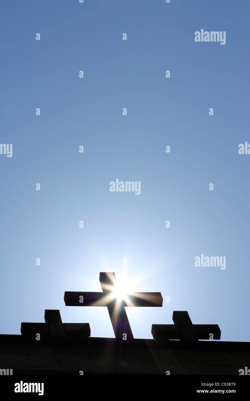 Crosses in backlight Stock Photo - Alamy