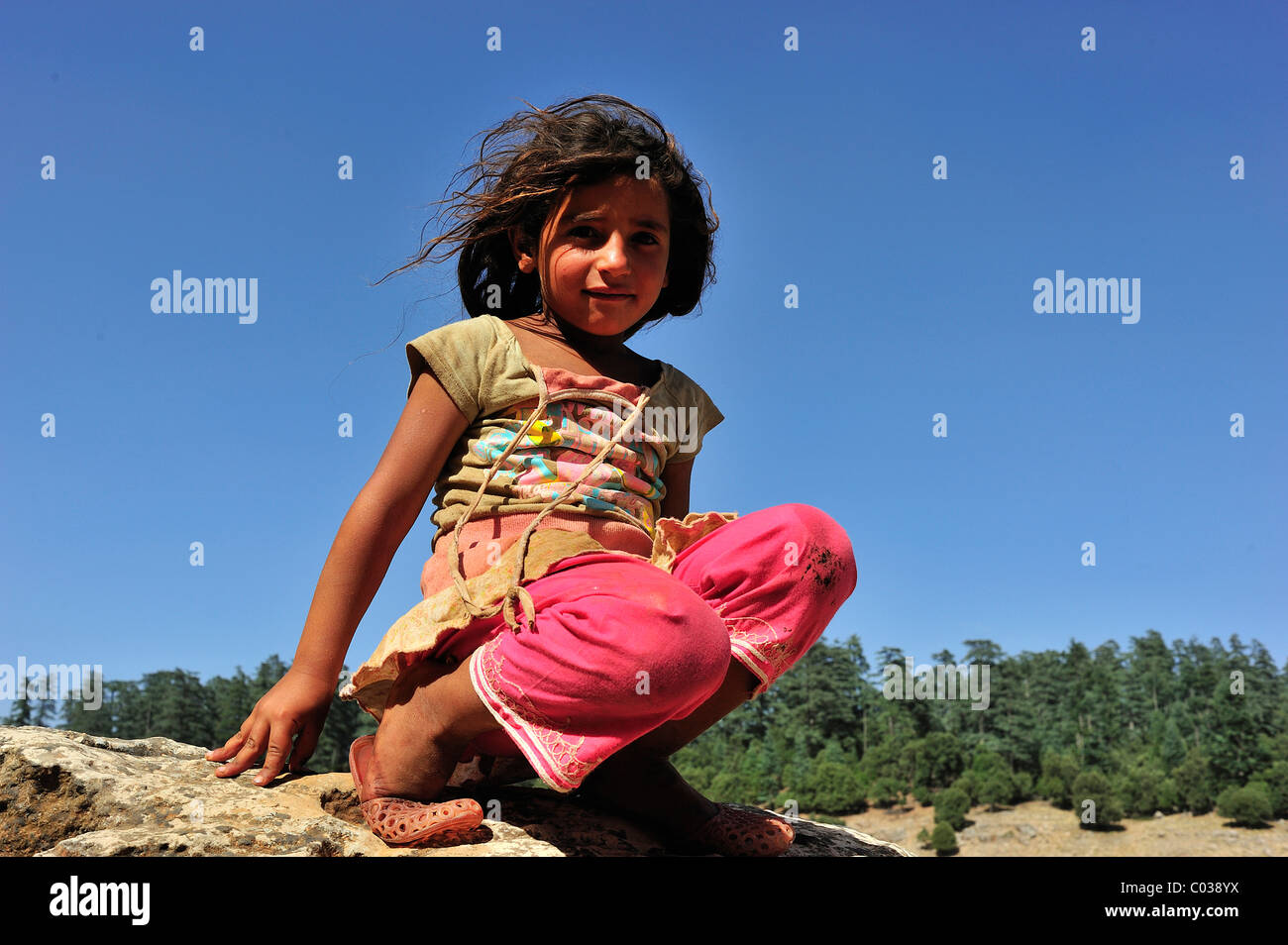 Girl, 8 years, Middle Atlas, Morocco, Africa Stock Photo