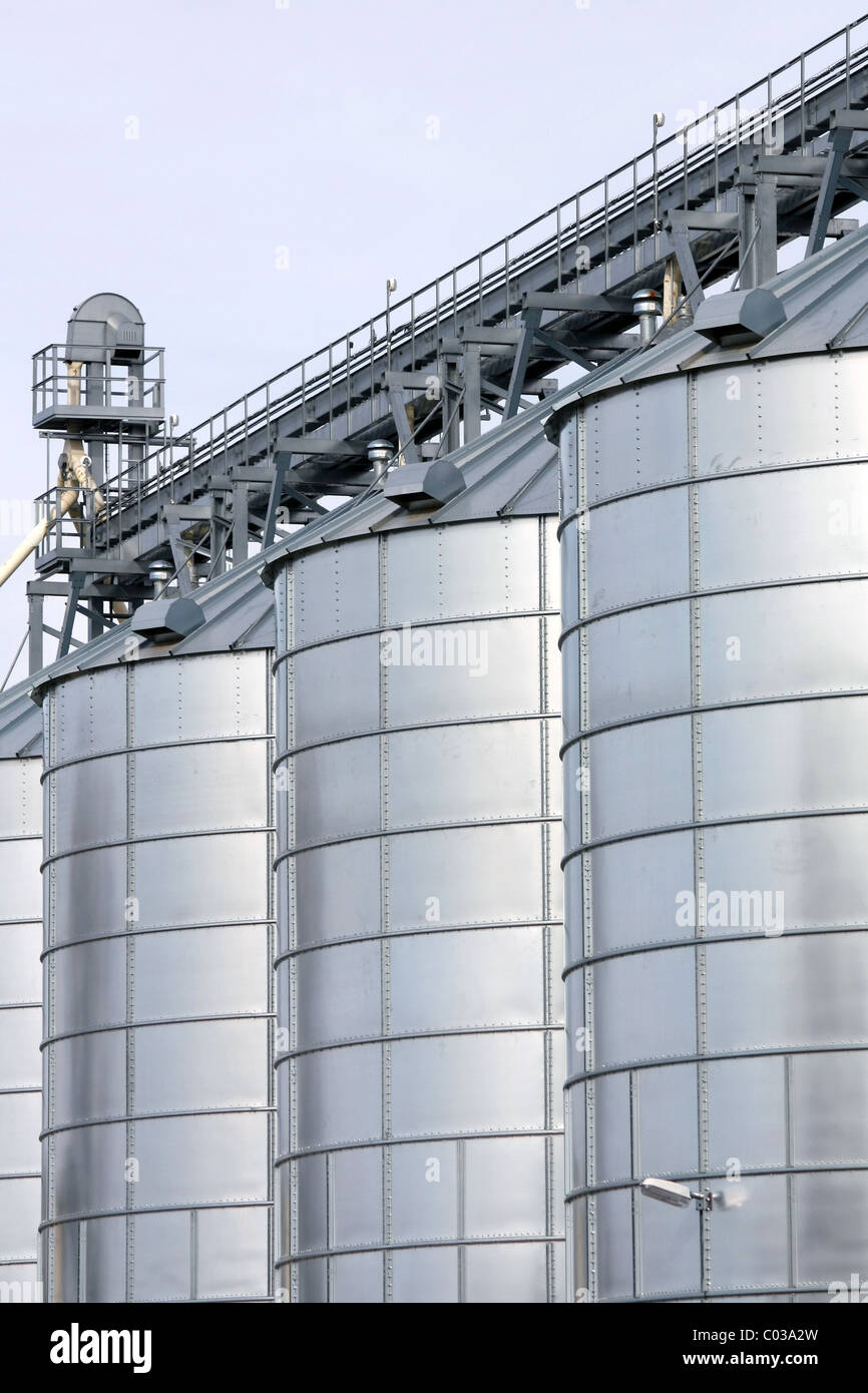 agricultural storage tanks Stock Photo