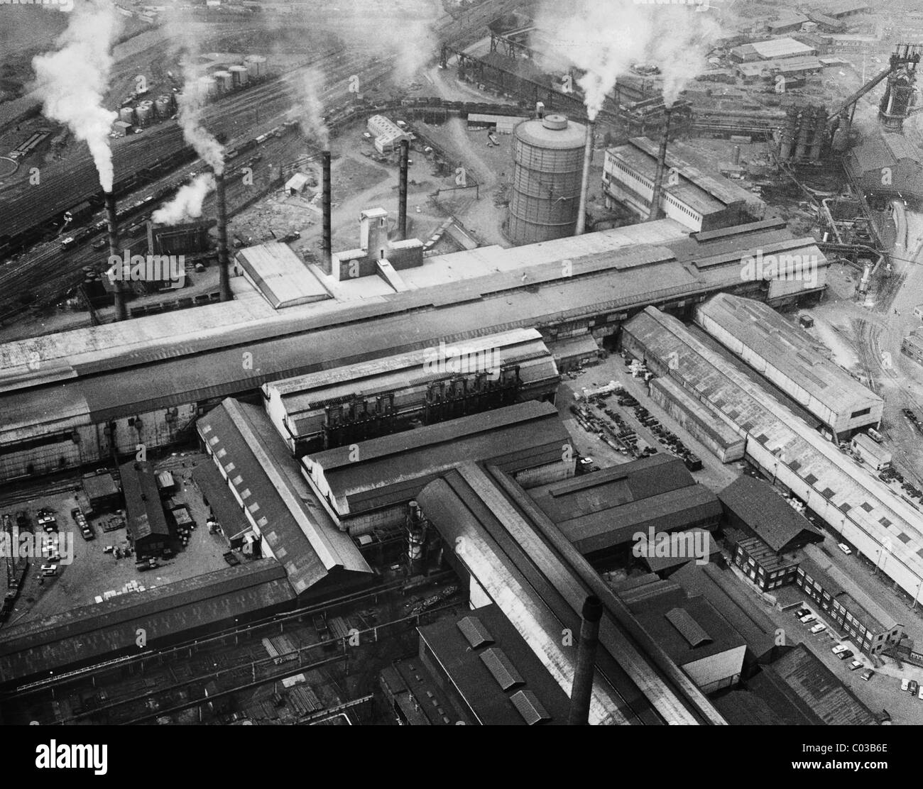 Aerial view of Stewarts and Lloyds Ltd steel factory in Bislton West