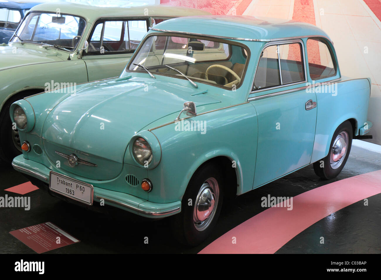 Trabant P60, built in 1960, VEB Sachsenring Zwickau, ErfinderZeiten car and clock museum in Schramberg, Black Forest Stock Photo