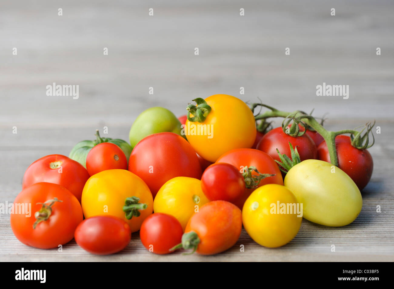 Different tomato varieties Stock Photo