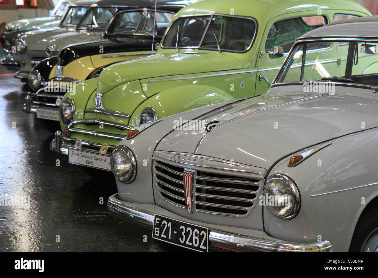 Vintage cars, ErfinderZeiten car and clock museum in Schramberg, Black Forest, Baden-Wuerttemberg, Germany, Europe Stock Photo