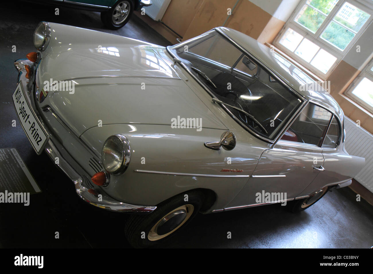 NSU Sport Prinz vintage car, Cadillac, ErfinderZeiten car and clock museum in Schramberg, Black Forest, Baden-Wuerttemberg Stock Photo