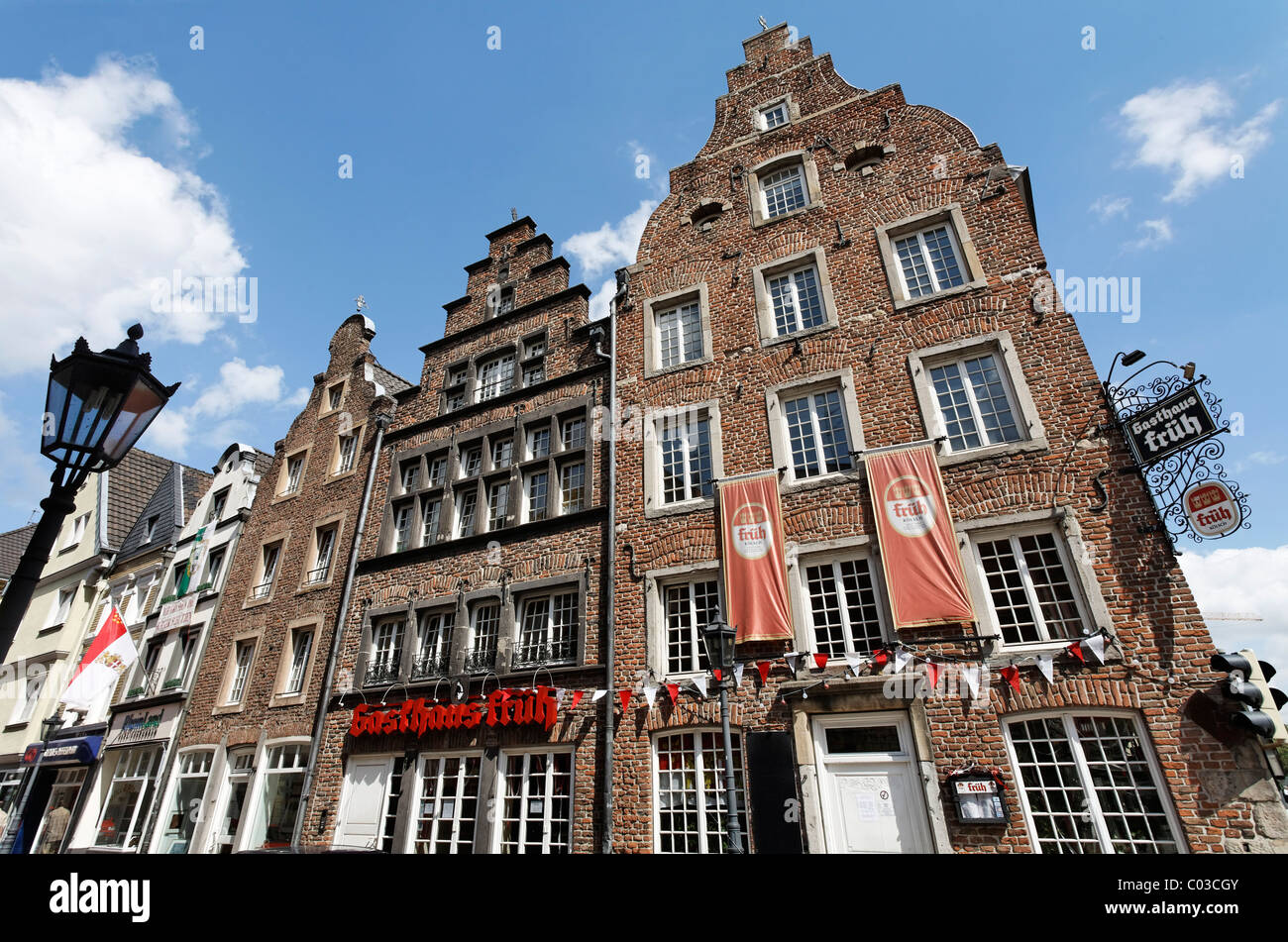 Historic houses in Michaelstrasse, Frueh guest house, Neuss, Niederrhein, North RhineWestphalia