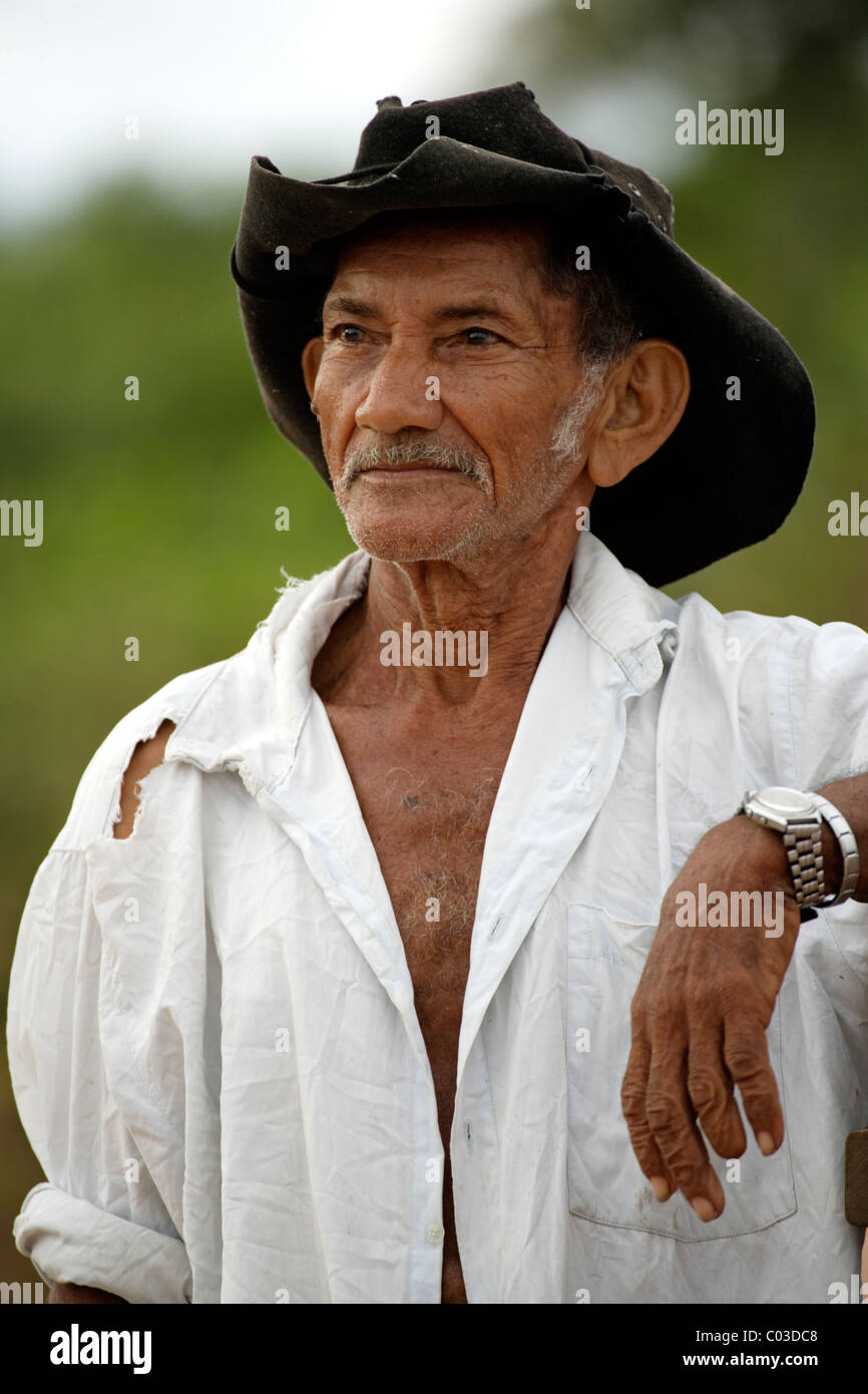 Man, portrait, Pantanal, Brazil, South America Stock Photo