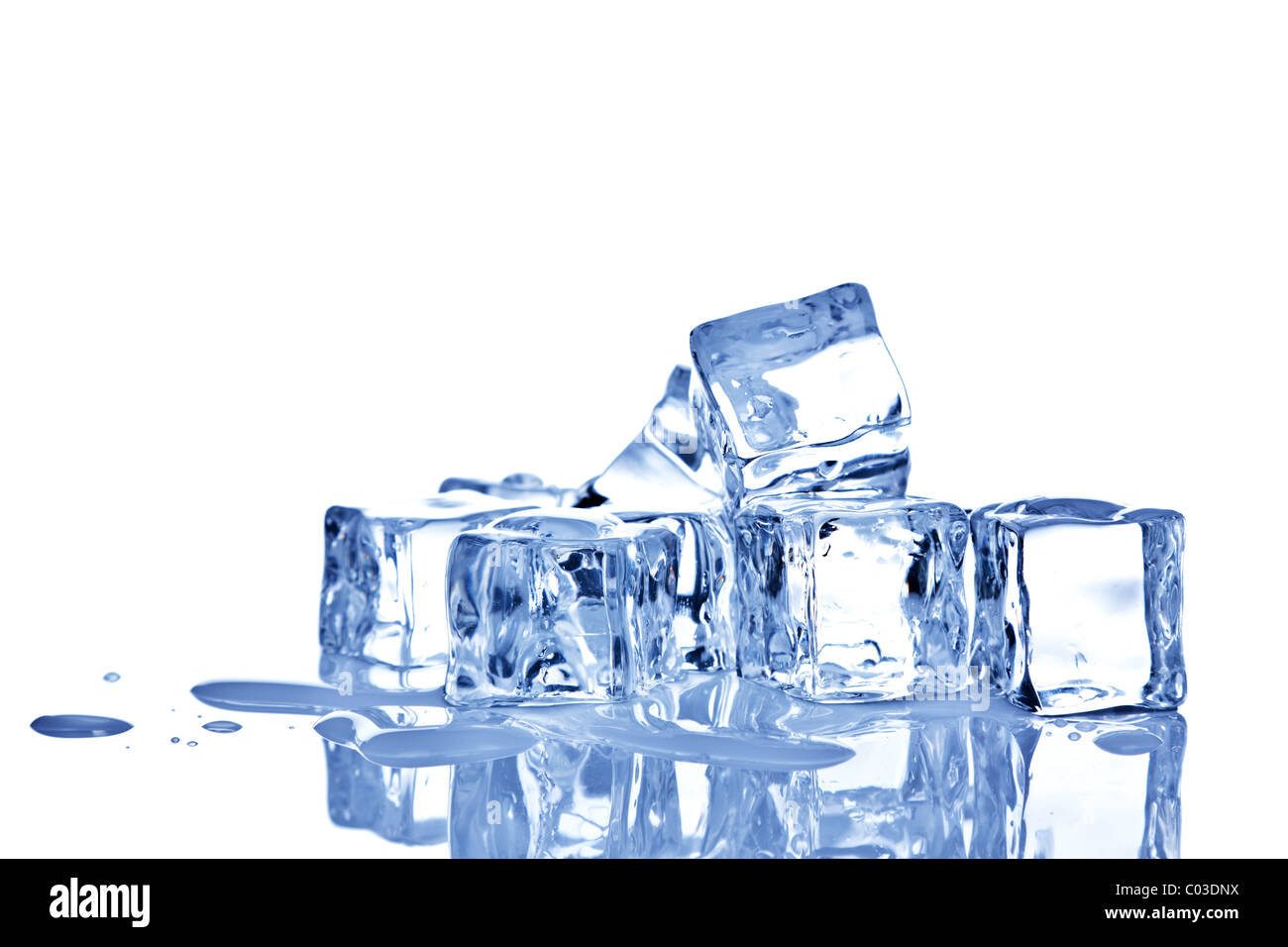 Photo of ice cubes isolated on a white background. Stock Photo