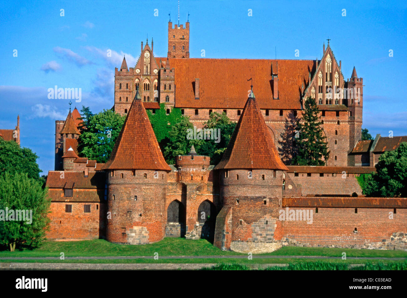Malbork Castle, formerly Marienburg Castle, the seat of the Grand Master of the Teutonic Knights, Malbork, Mazury, Poland Stock Photo