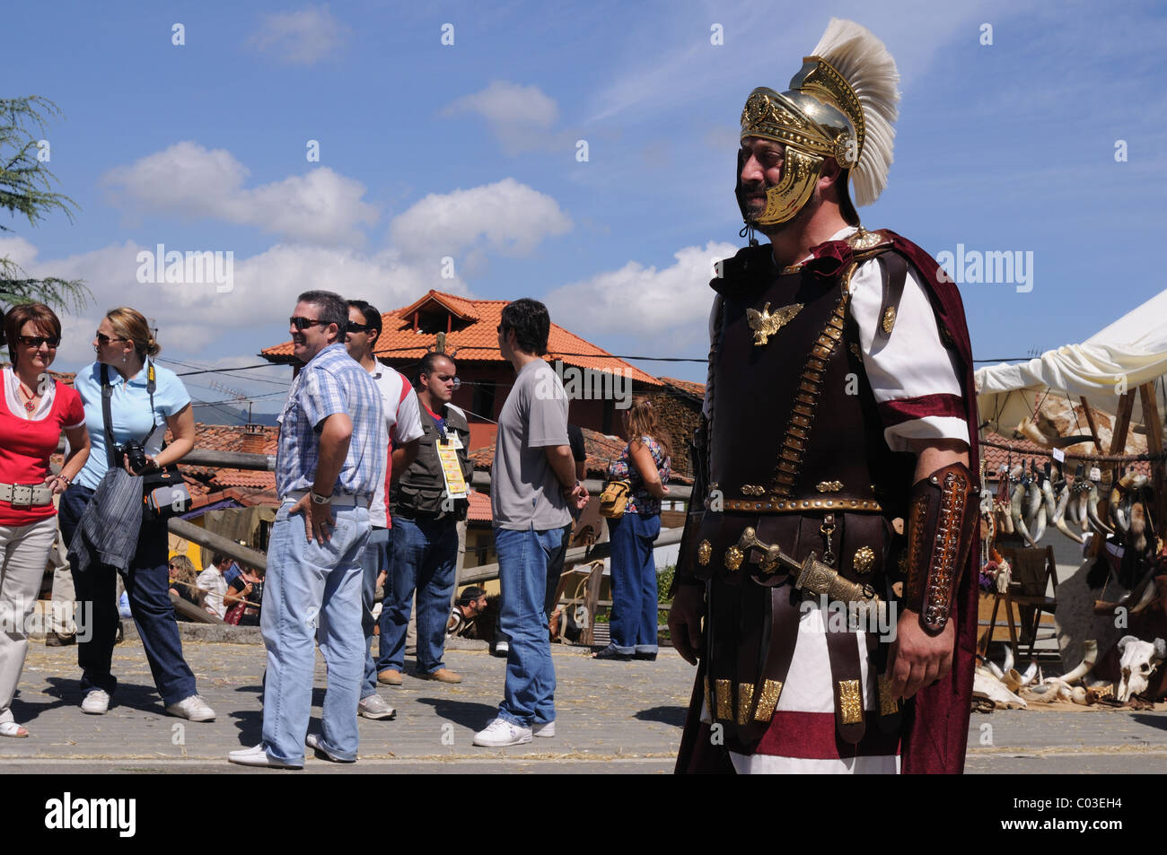 Roman  legionary   ' Astur-Roman Festival of  La Carisa '  CARABANZO  Asturias SPAIN. Stock Photo