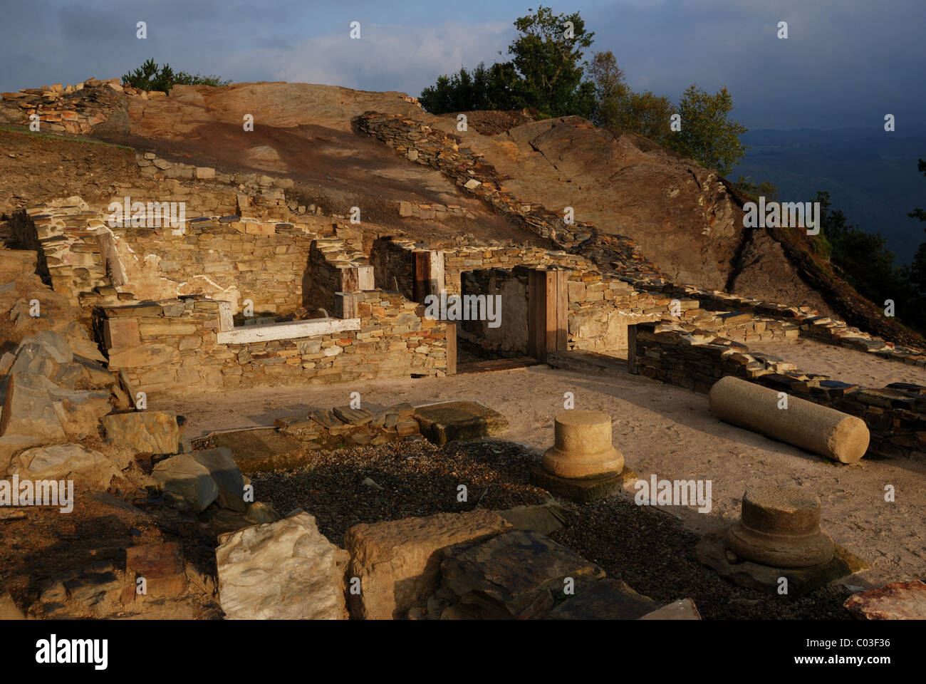 Roman " Domus " (  1 st CE ) Archaeological site " Chao Samartin " Asturias SPAIN Stock Photo