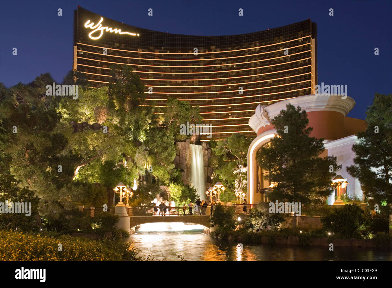 usa, nevada, las vegas, Wynn hotel at night Stock Photo