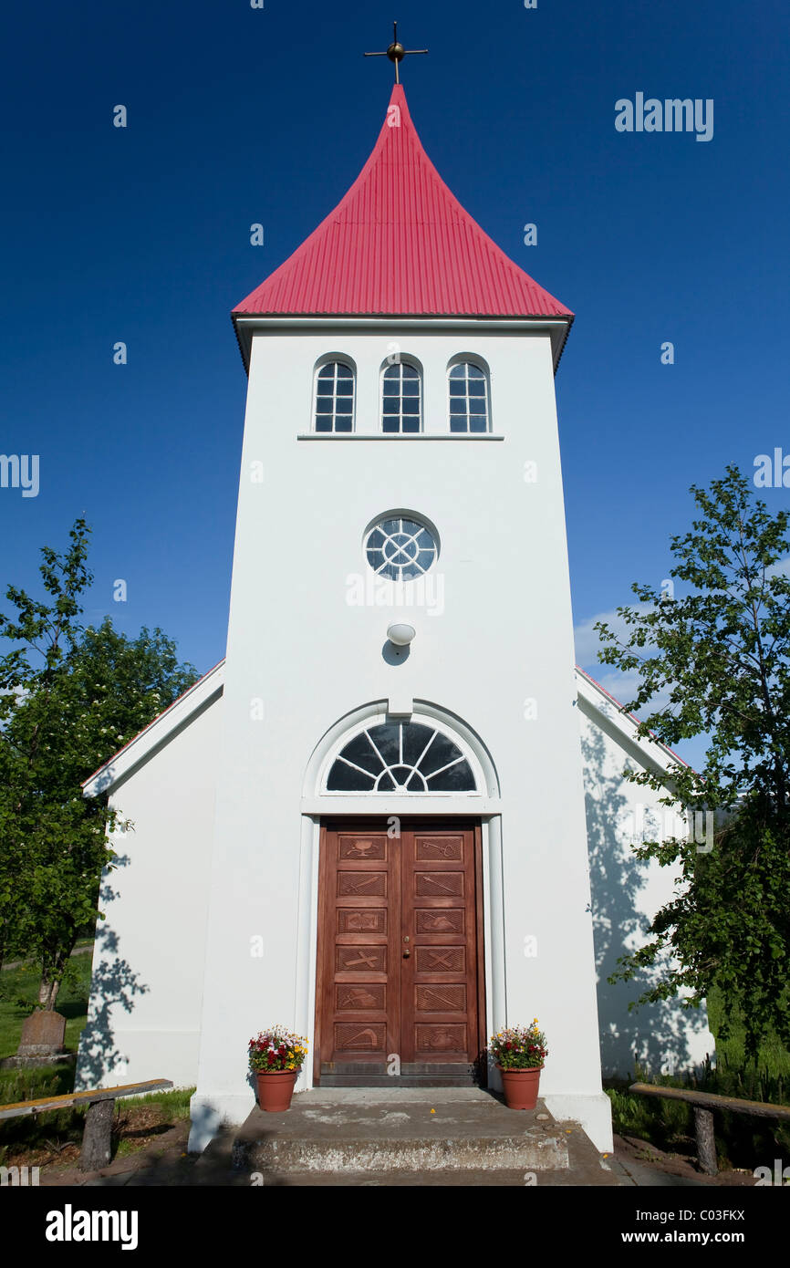 Local church of Vallanes, Egilsstadir, Iceland, Europe Stock Photo