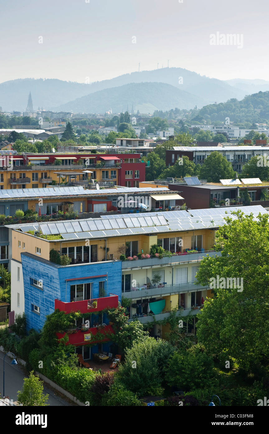 Passive houses in the Vauban district, Freiburg, Breisgau region, Baden