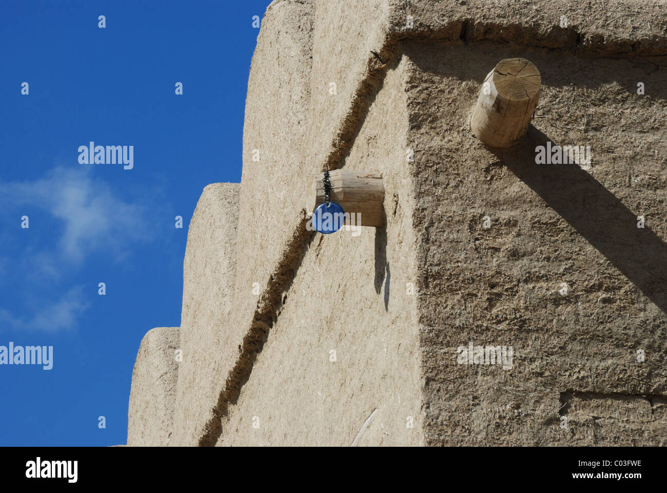 Nazar boncuk (evil eye charm) on the reconstruction of the Hittite Walls, Bogazköy, Turkey 101003 Stock Photo