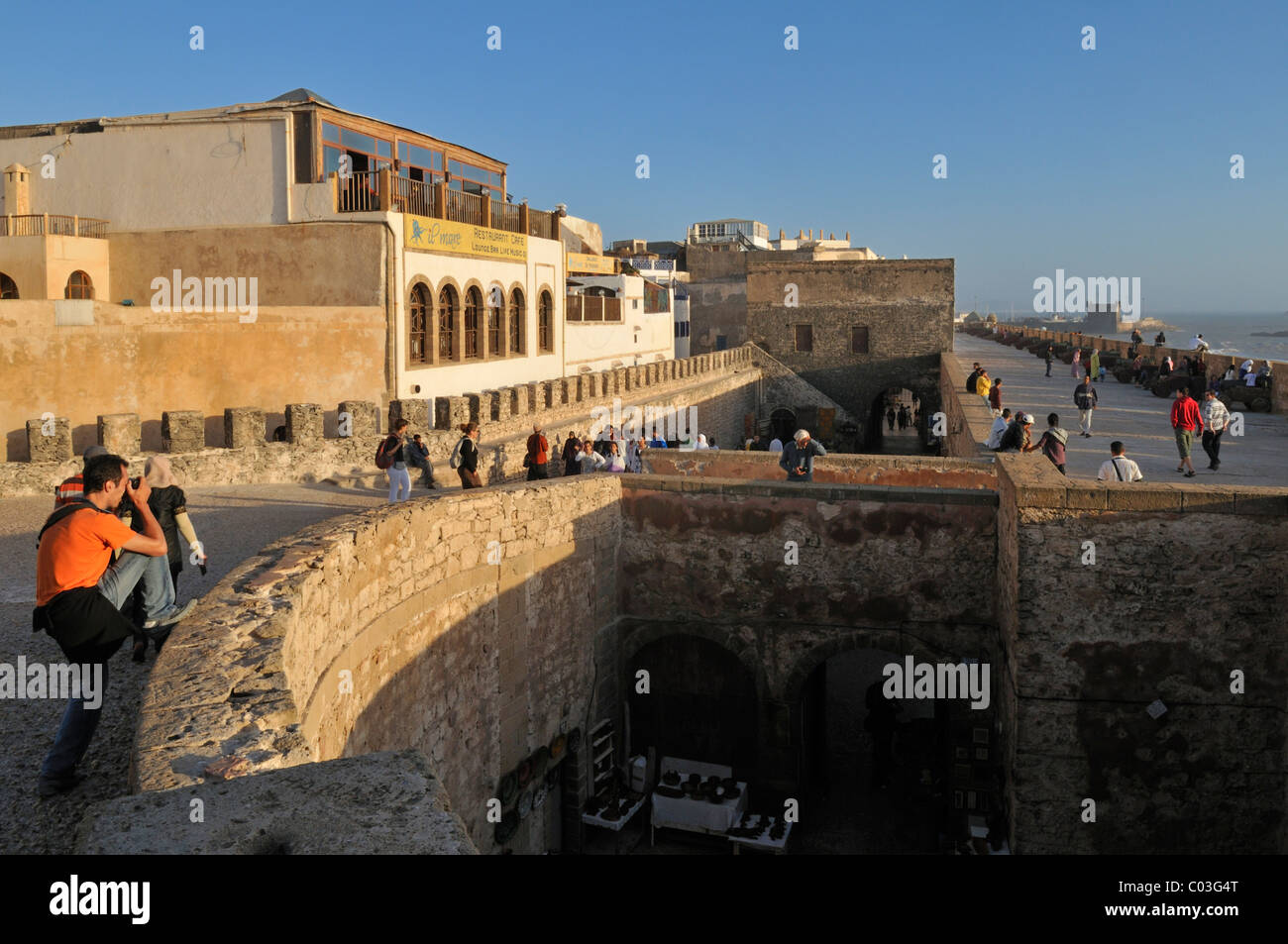 Sqala de la Kasbah, seawall of the old town of Essaouira, Unesco World