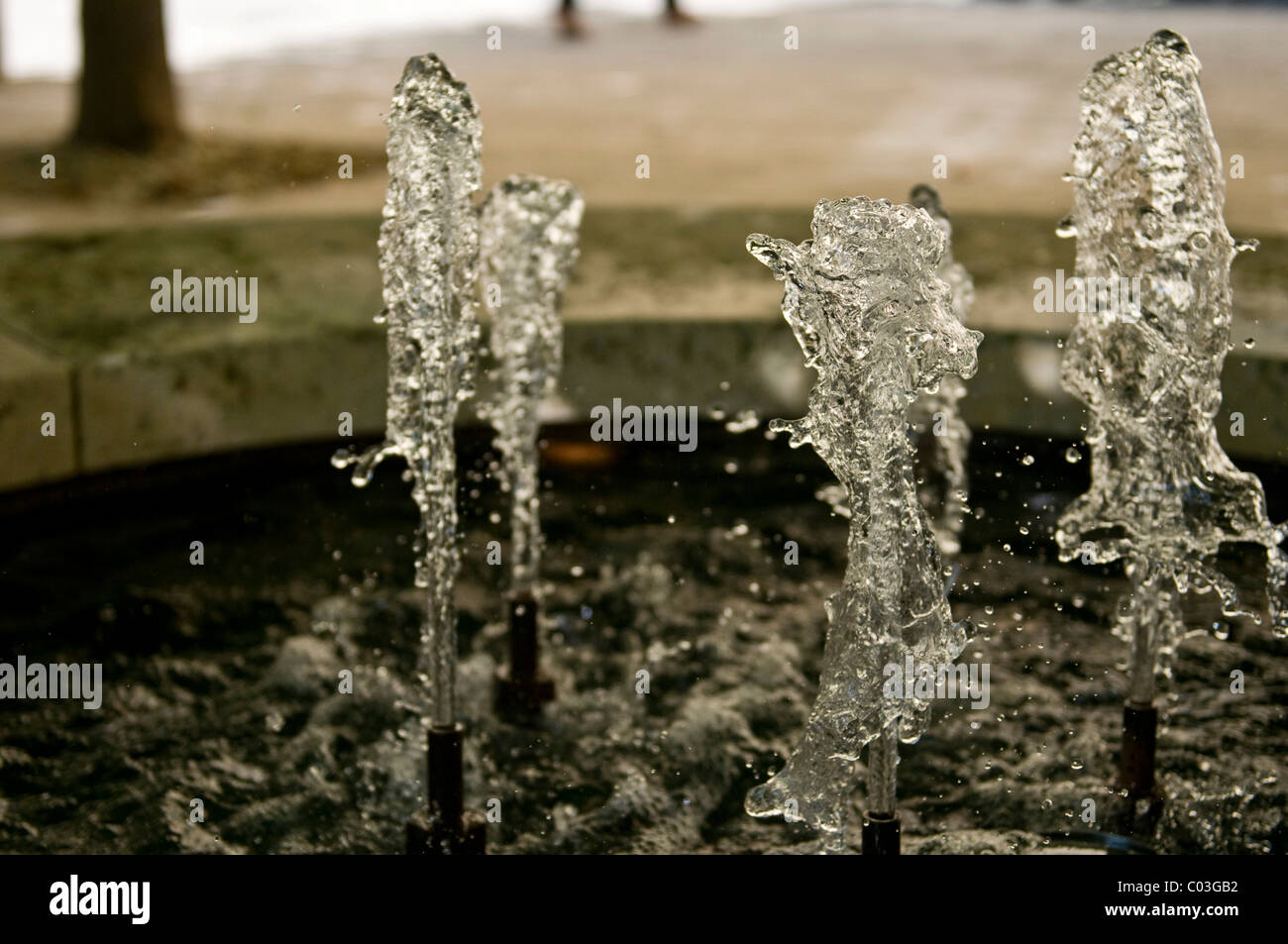 Detail of spray fountain with water drops Stock Photo Alamy