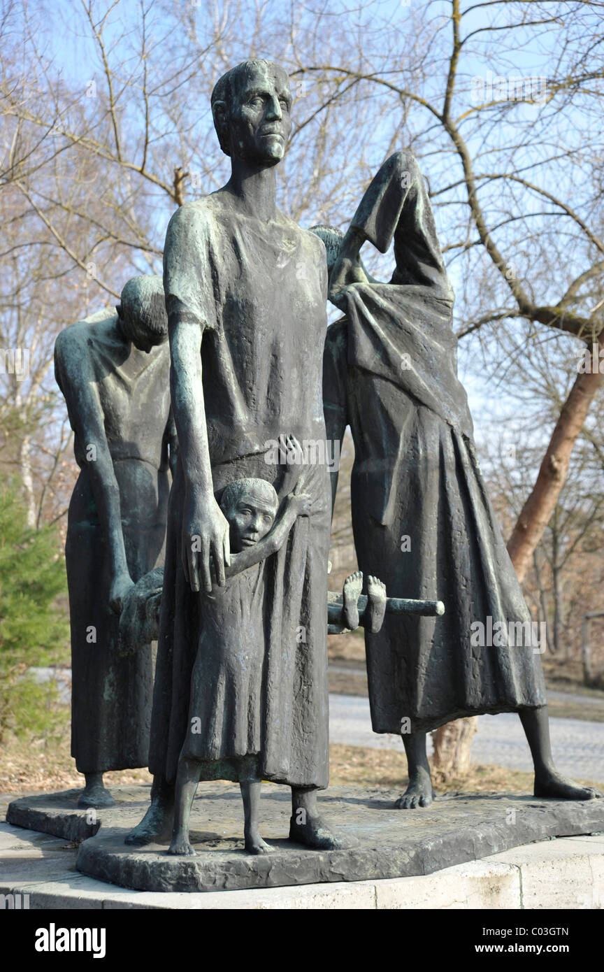 Sculpture group of freed prisoners by Fritz Cremer, memorial, Ravensbrueck concentration camp, Fuerstenberg, Brandenburg Stock Photo