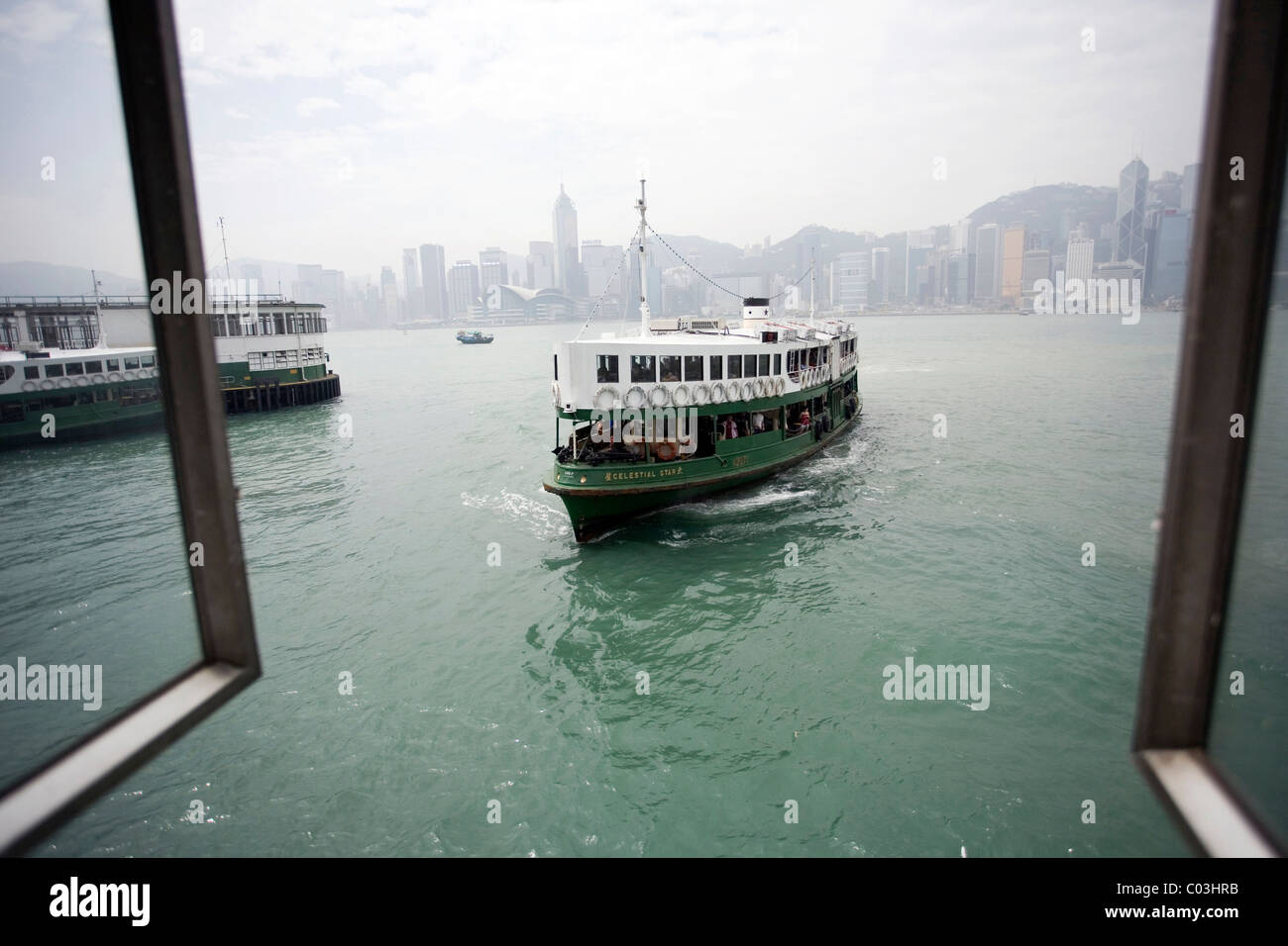 Star Ferry at Tsim Sha Tsui Ferry Pier, Kowloon, Hong Kong Island, Hongkong, China, Asia Stock Photo