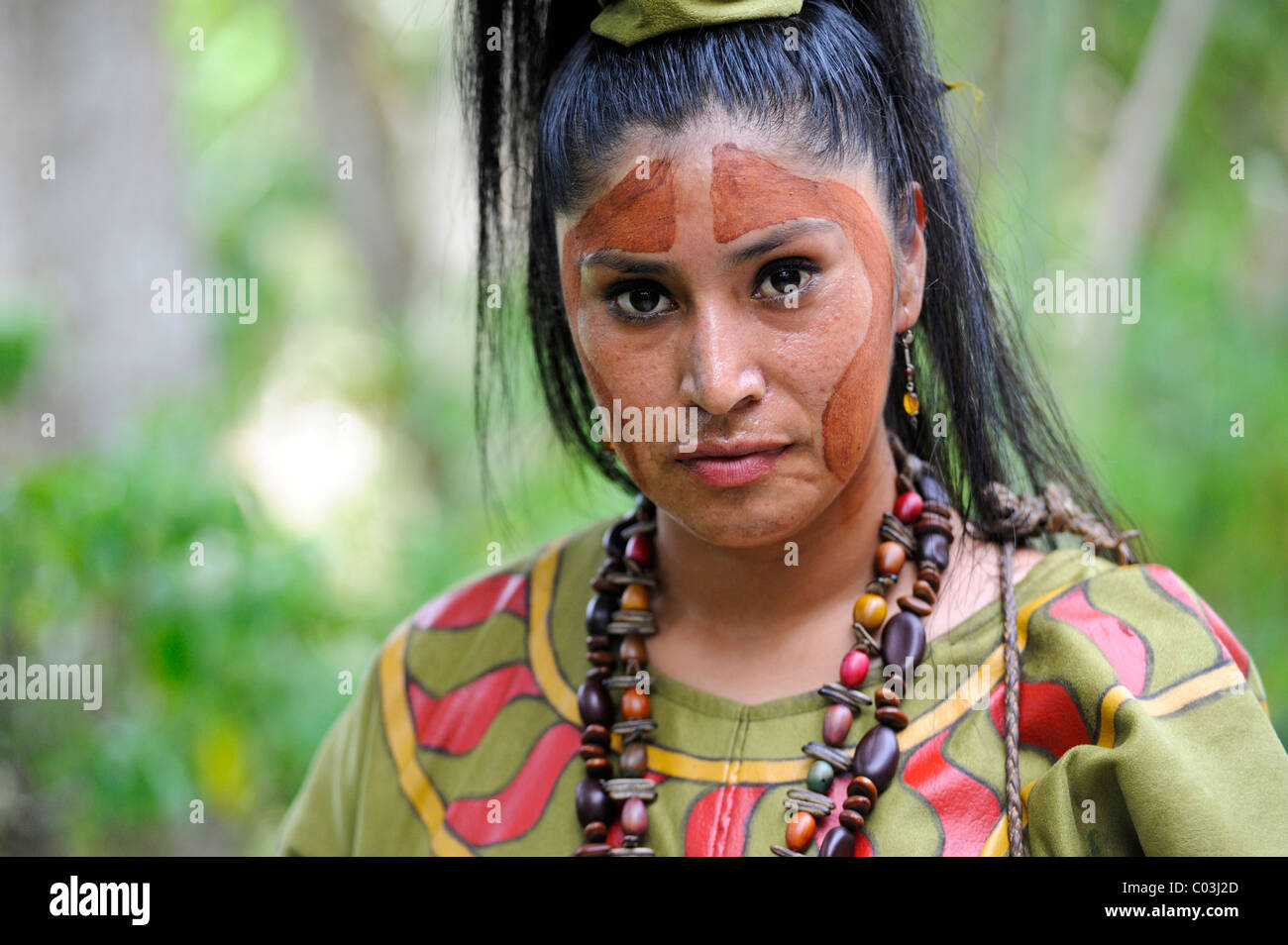 Mayan shaman, ritual, ceremony, Xcaret, Yucatan, Mexico, North America Stock Photo