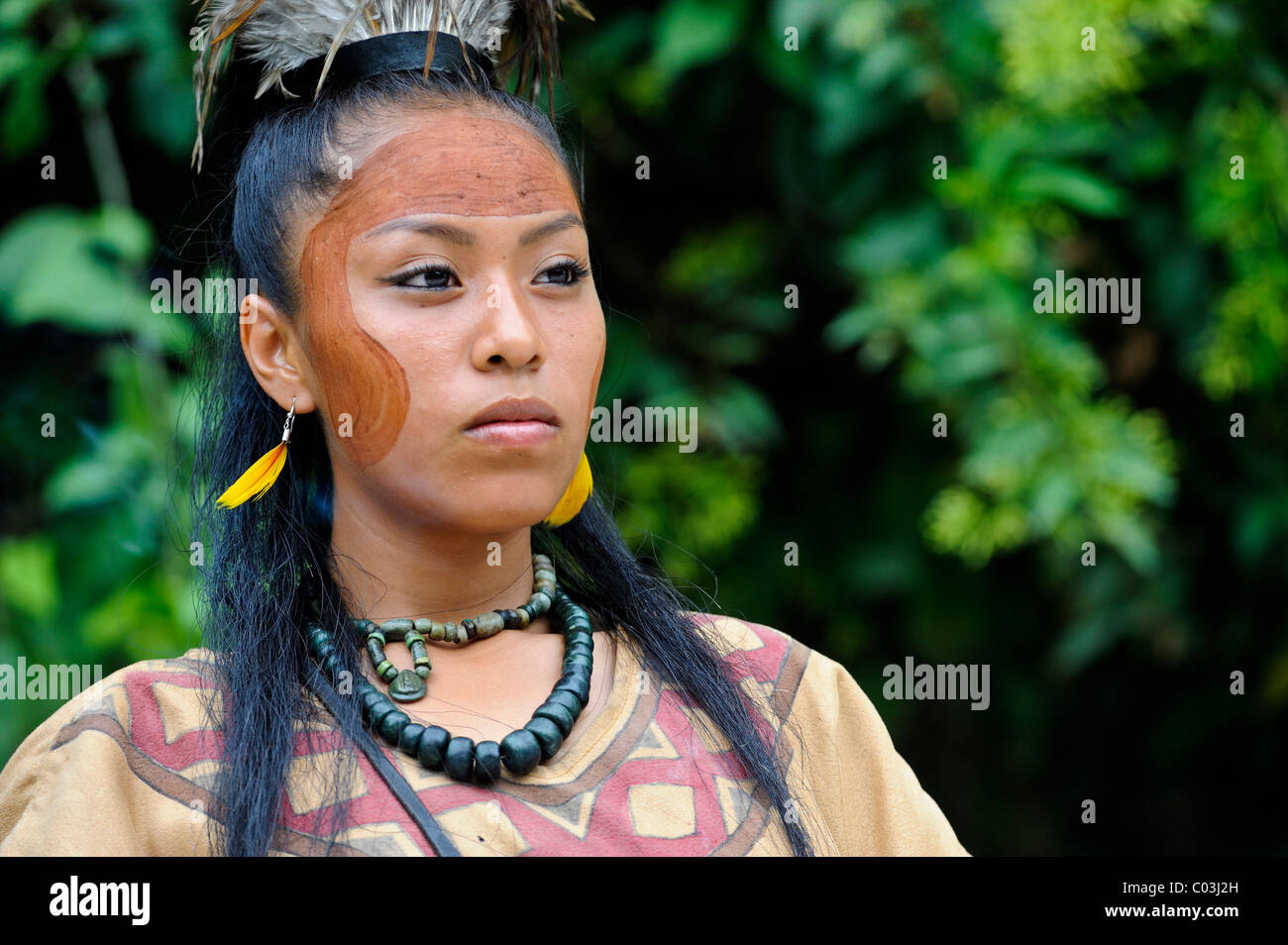 Mayan shaman, ritual, ceremony, Xcaret, Yucatan, Mexico, North America Stock Photo