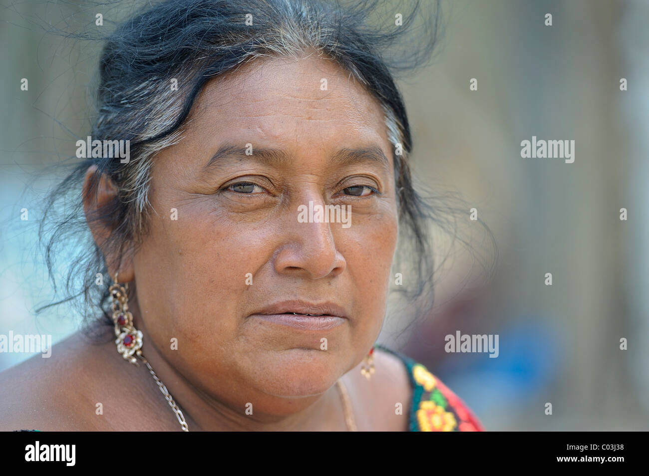 Mayan woman, Chichen Itza, Yucatan, Mexico, North America Stock Photo