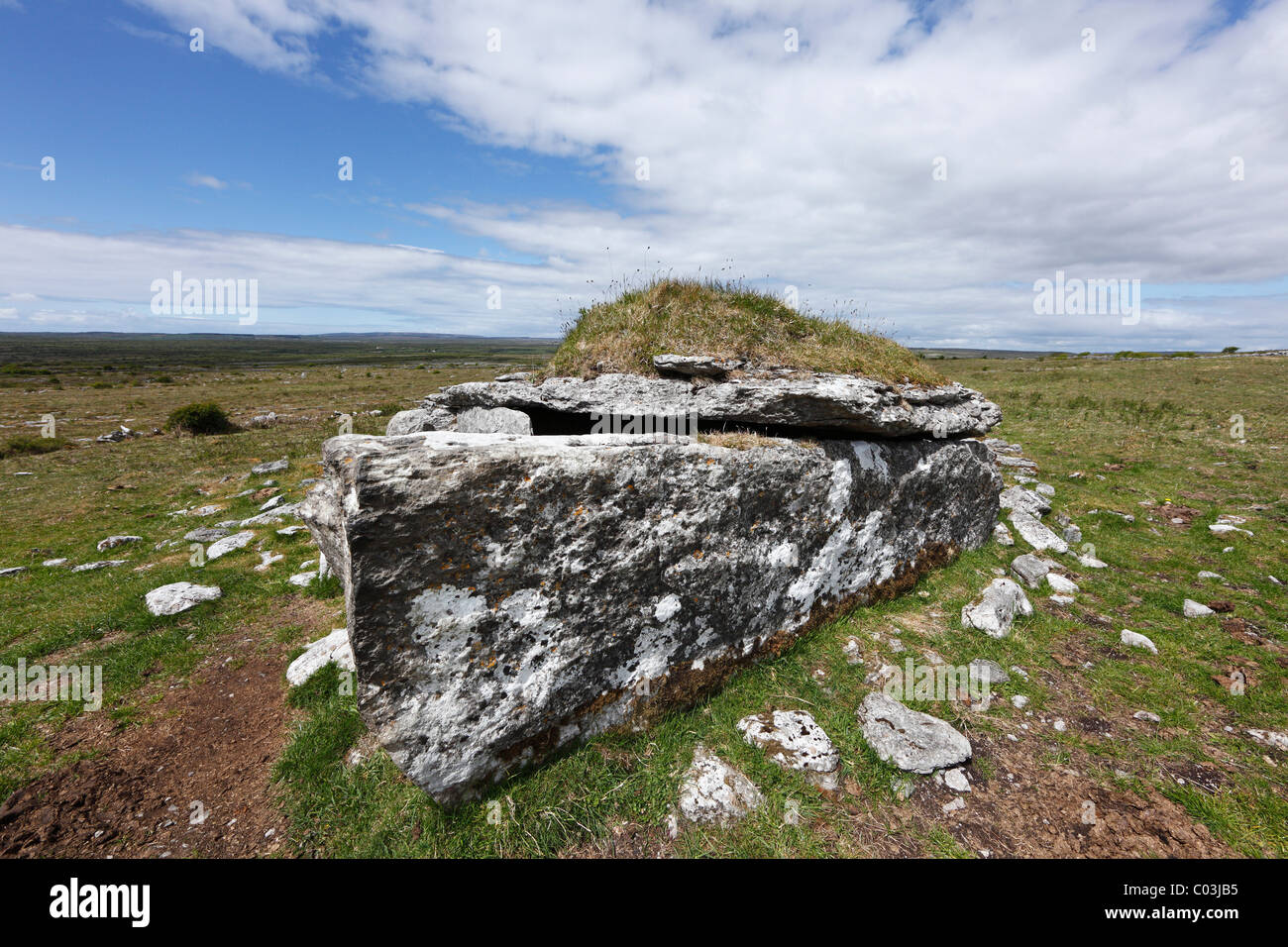 Parknabinnia wedge tomb, Burren, County Clare, Ireland, Europe Stock Photo