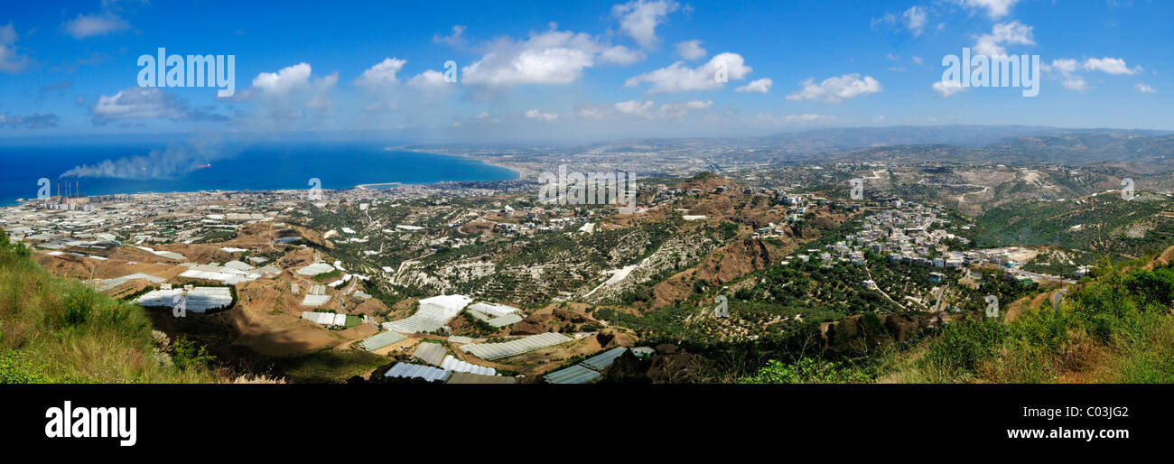 Panoramic view over the Syrian coast at Banyas, Syria, Middle East ...