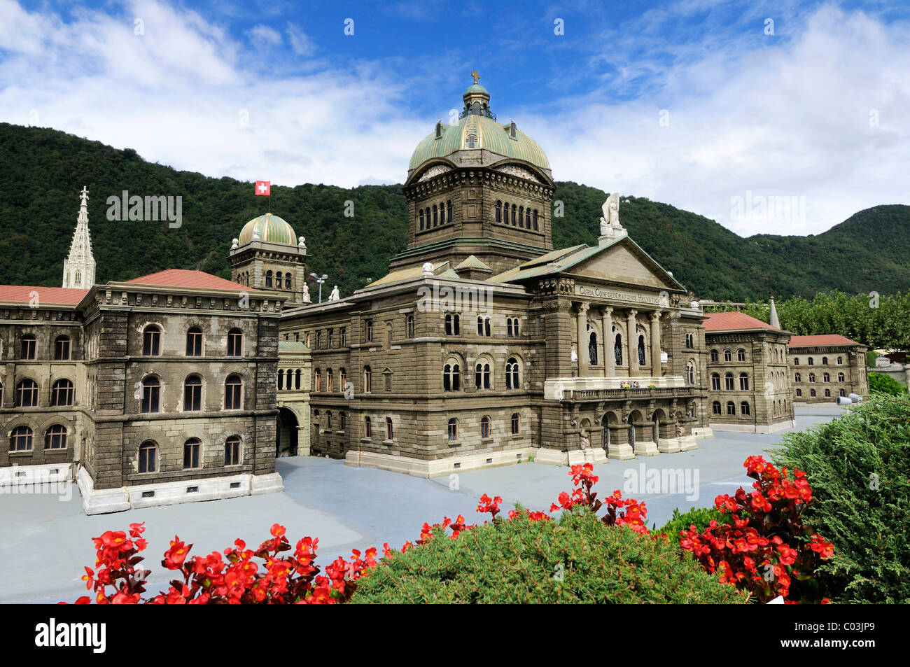 Federal Parliament in miniature, Swissminiatur, Melide, Lugano, Ticino, Switzerland, Europe Stock Photo