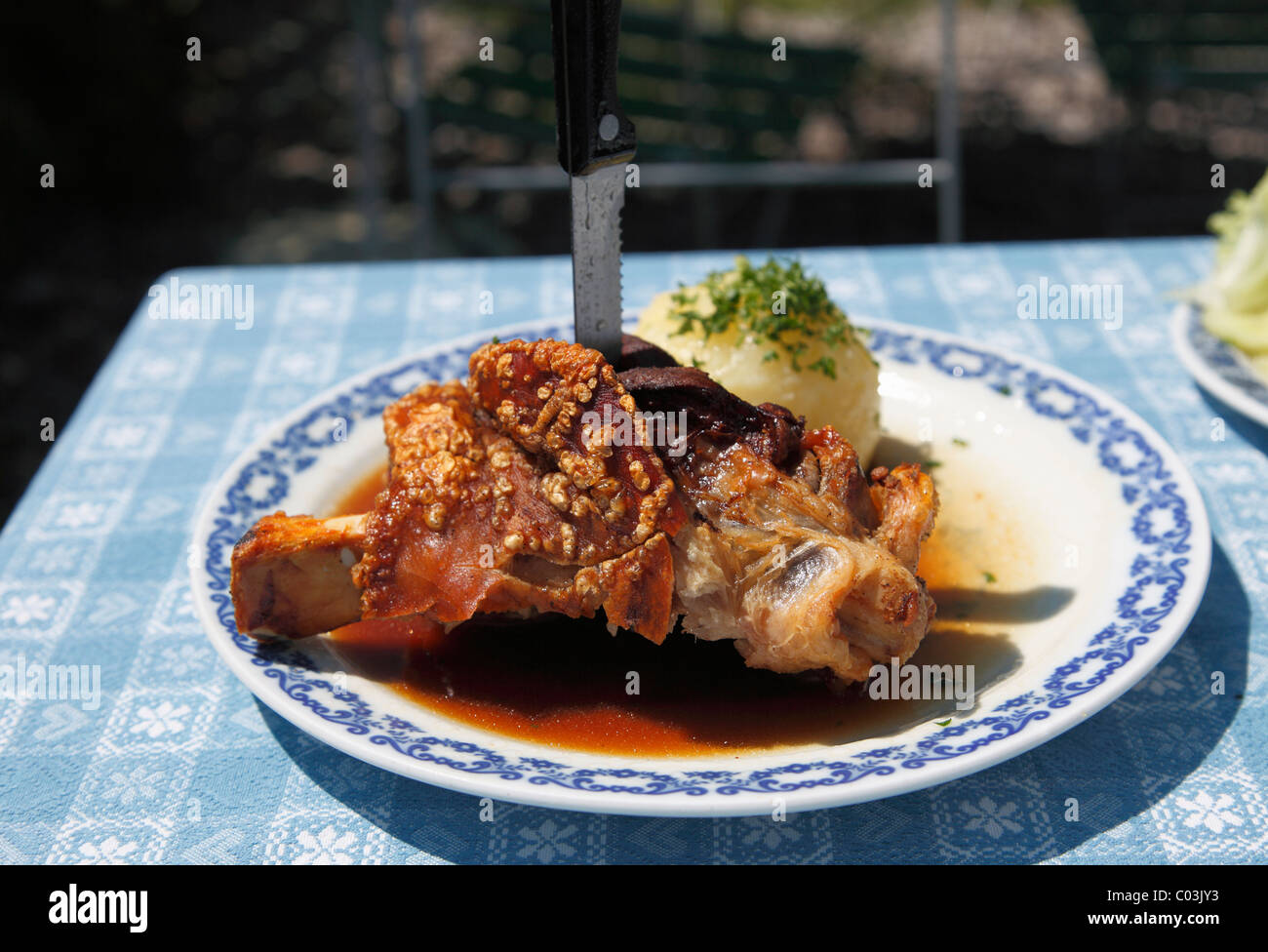 Roasted pork hock, Upper Bavaria, Bavaria, Germany, Europe Stock Photo
