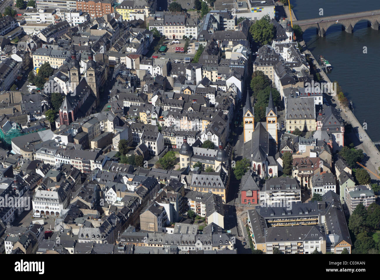 Aerial view, historic town centre, Koblenz, Rhineland-Palatinate, Germany, Europe Stock Photo