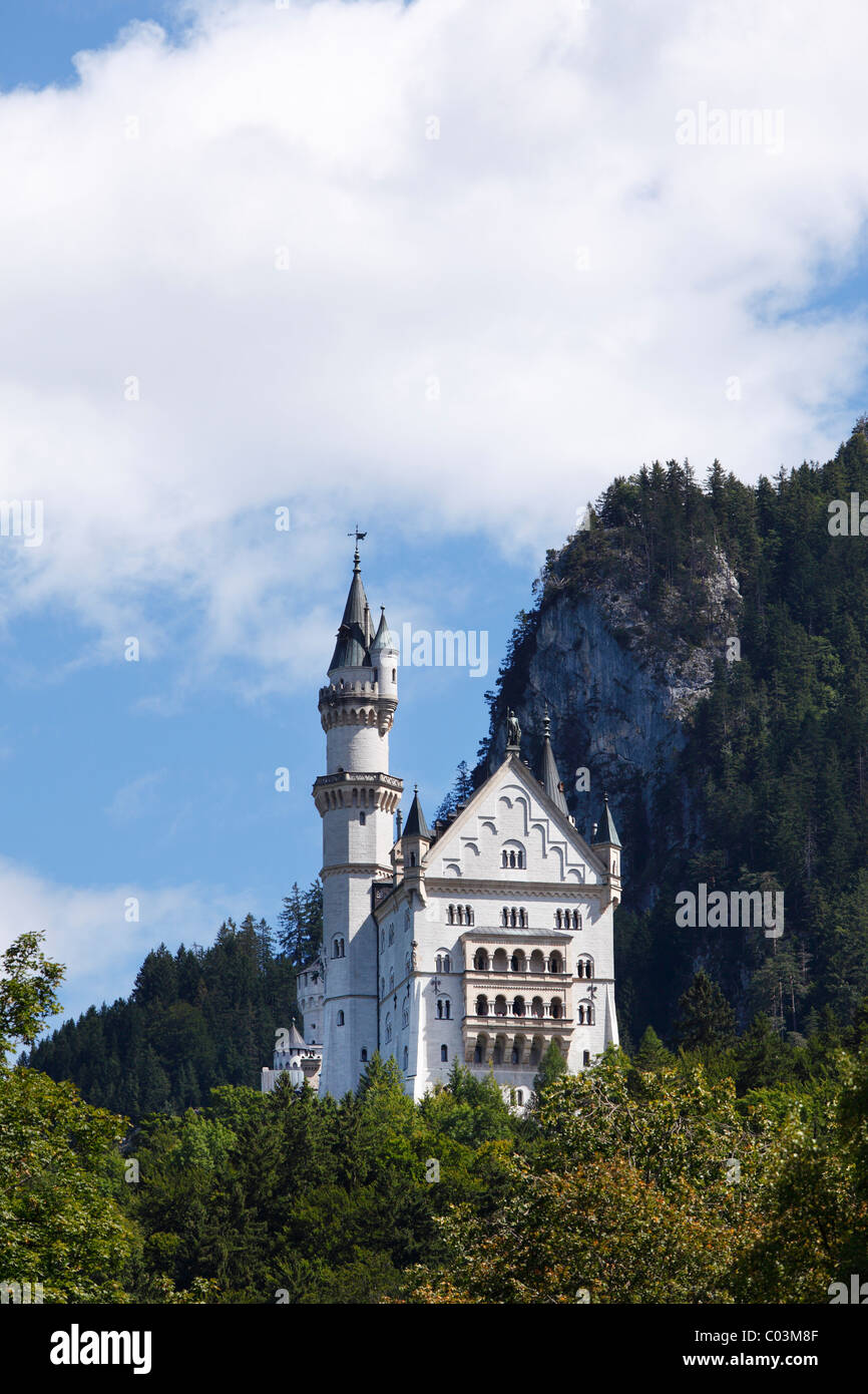 Schloss Neuschwanstein Castle, Ostallgaeu, Allgaeu, Schwaben, Bavaria, Germany, Europe Stock Photo