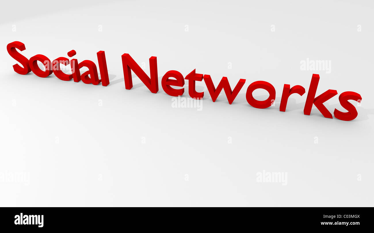 Social Networks in 3D Stock Photo